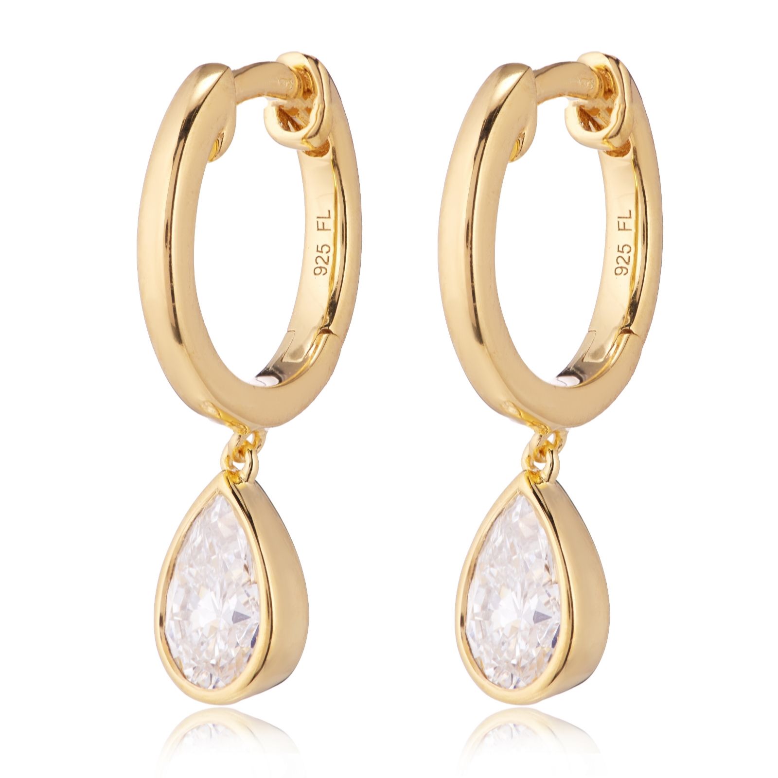 Fire Light 1ct Lab Grown Diamond Drop Earrings Sterling Silver 18k...
