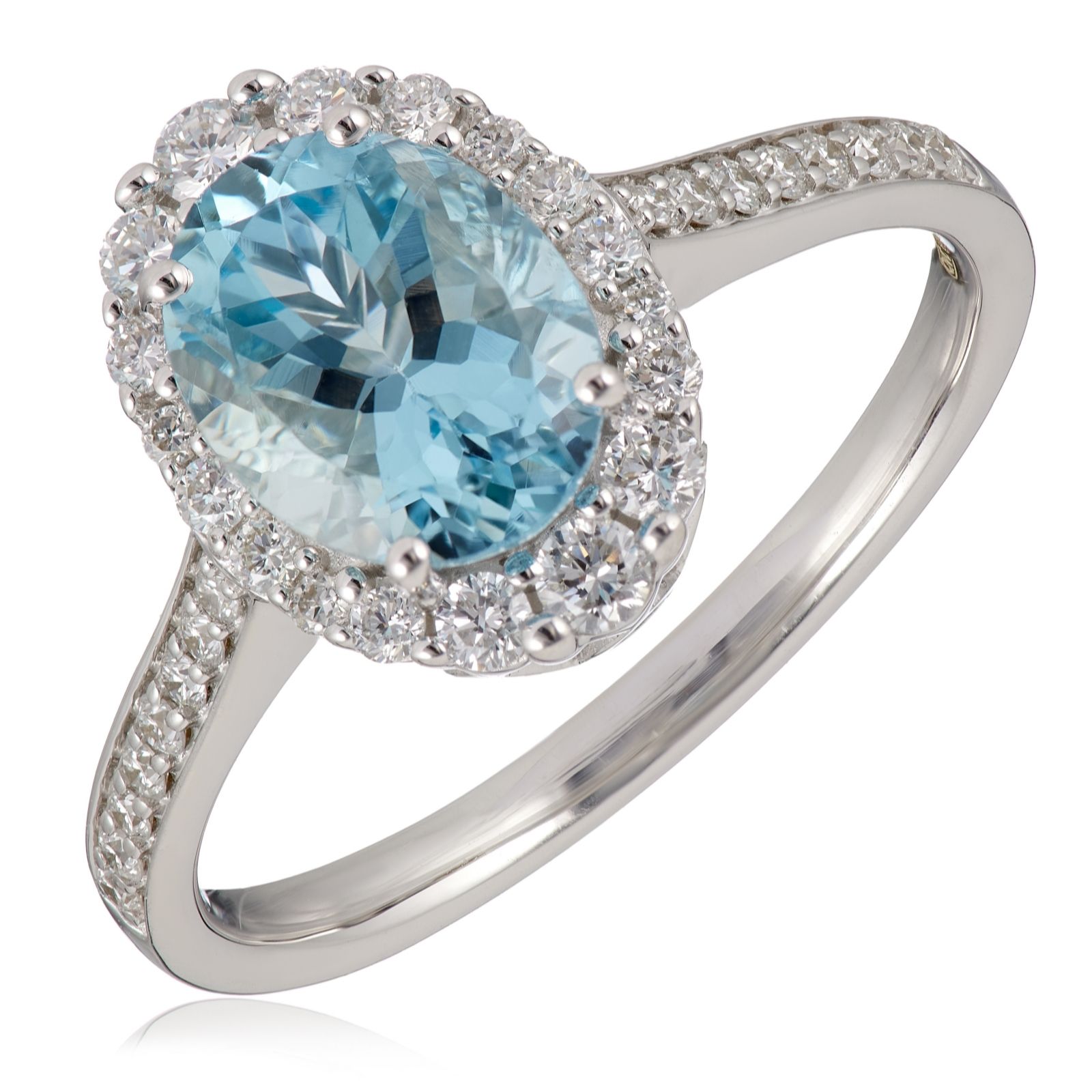 1.50ct AAA Aquamarine 0.42ct Diamond Ring 9ct Gold