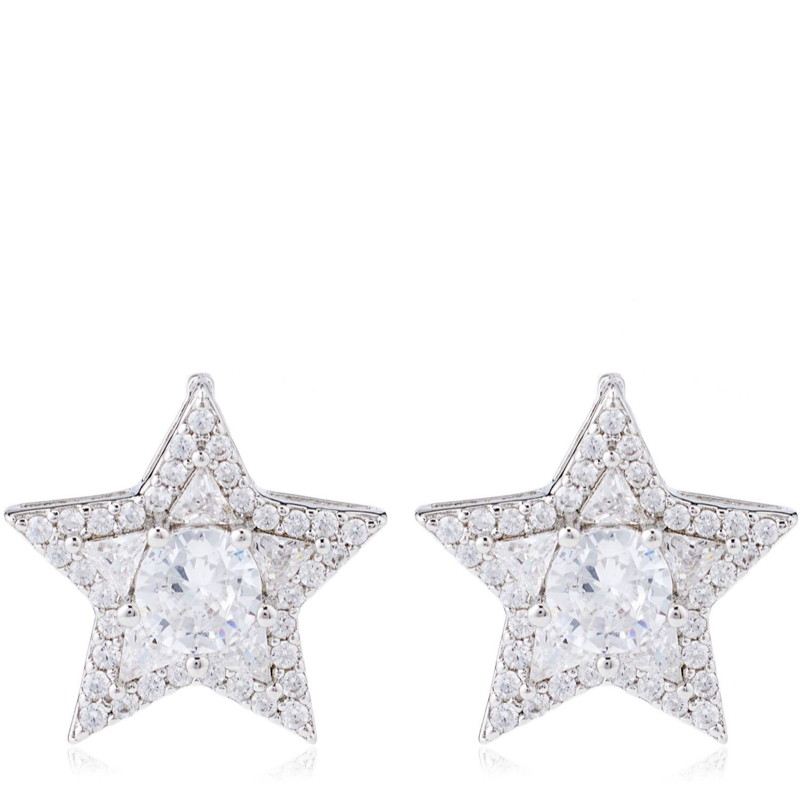 Butler & Wilson Jewellery Rhodium Butler & Wilson Sparkling Star Earrings