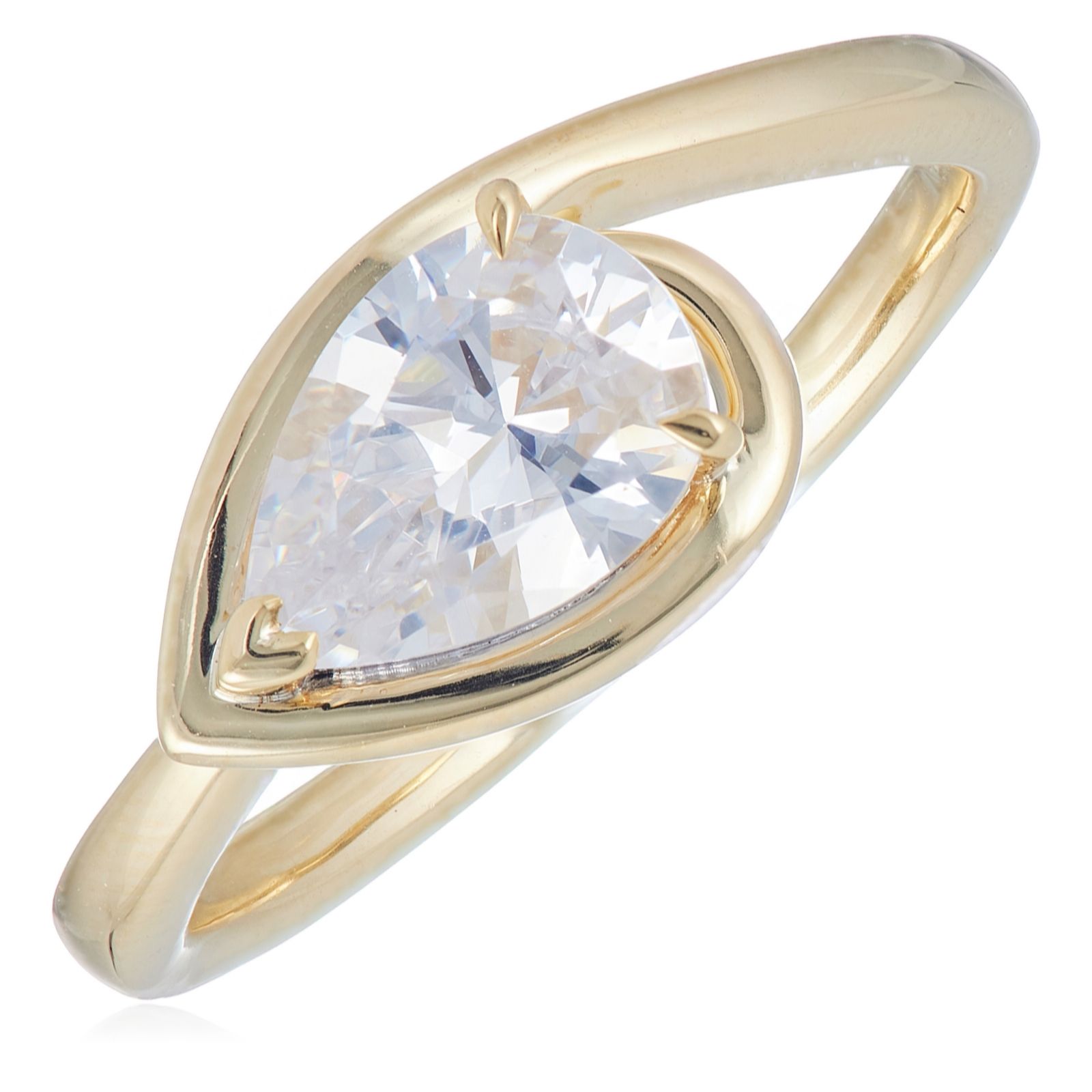 Fire Light 1ct Lab Grown Diamond Pear Cut Swirl Band Ring 18ct Gold...