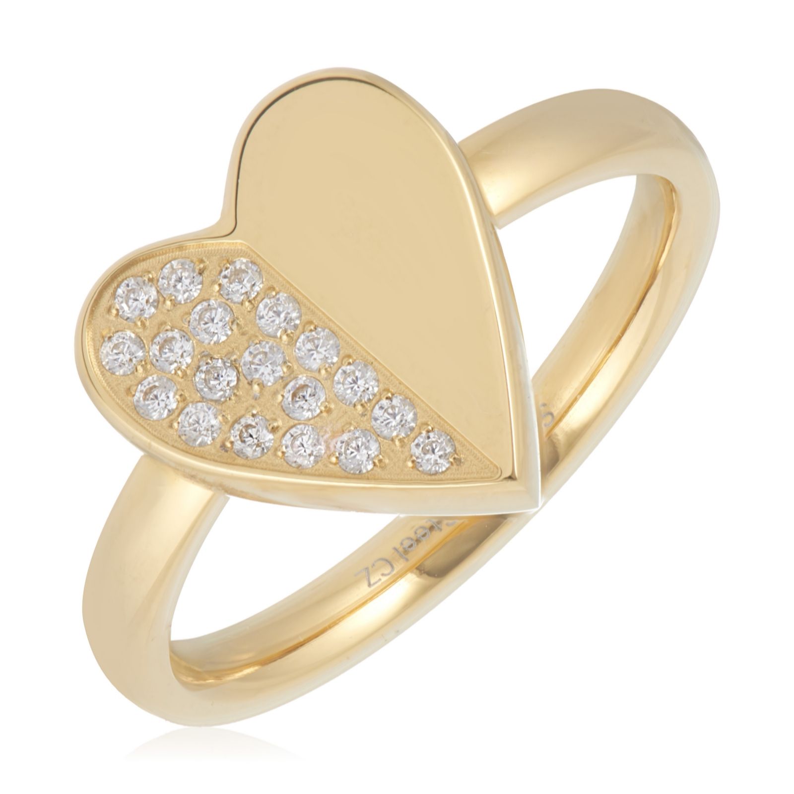Steel by Diamonique Pave Ring Stainless Steel