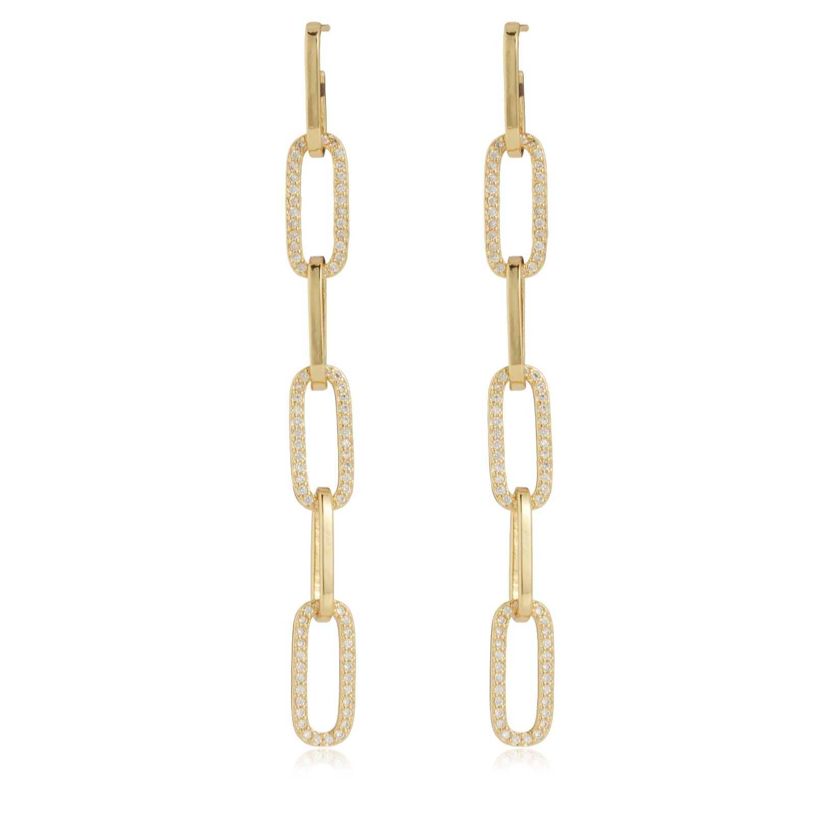 Butler & Wilson Long Crystal Link Earrings