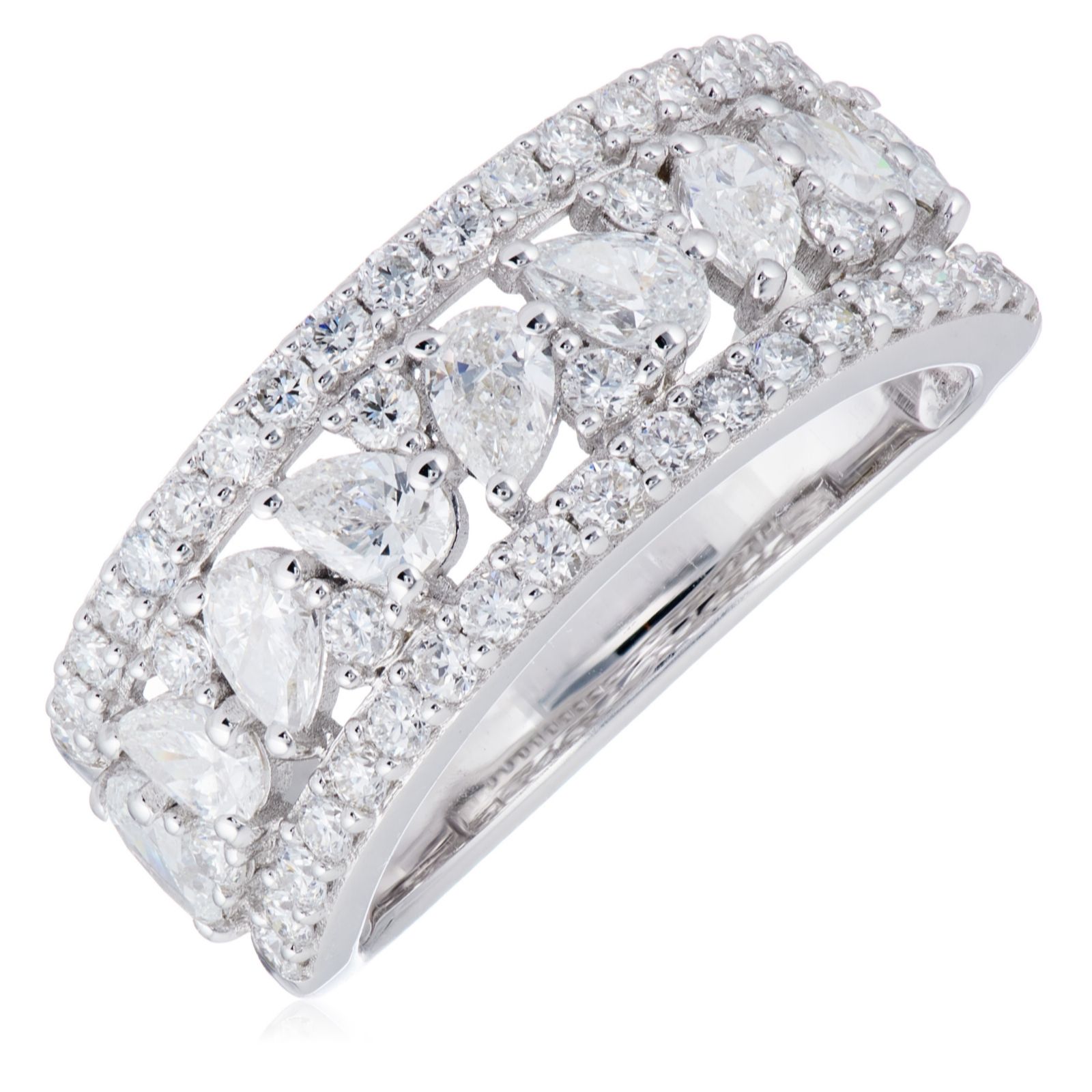 Fire Light 1.50ct Lab Grown Diamond Pear Cut Band Ring 9ct Gold
