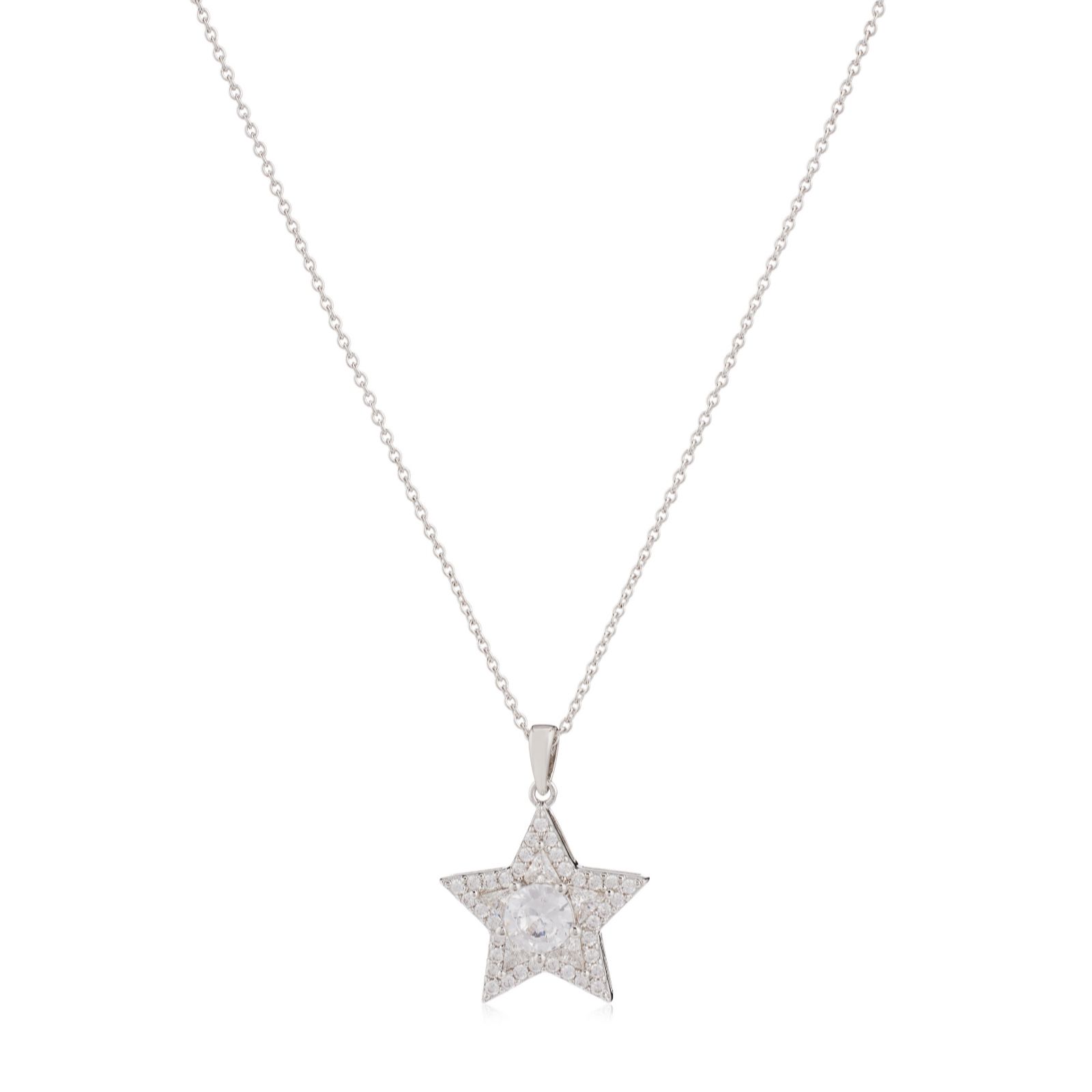 Butler & Wilson Jewellery Rhodium Butler & Wilson Sparkling Star Pendant Necklace