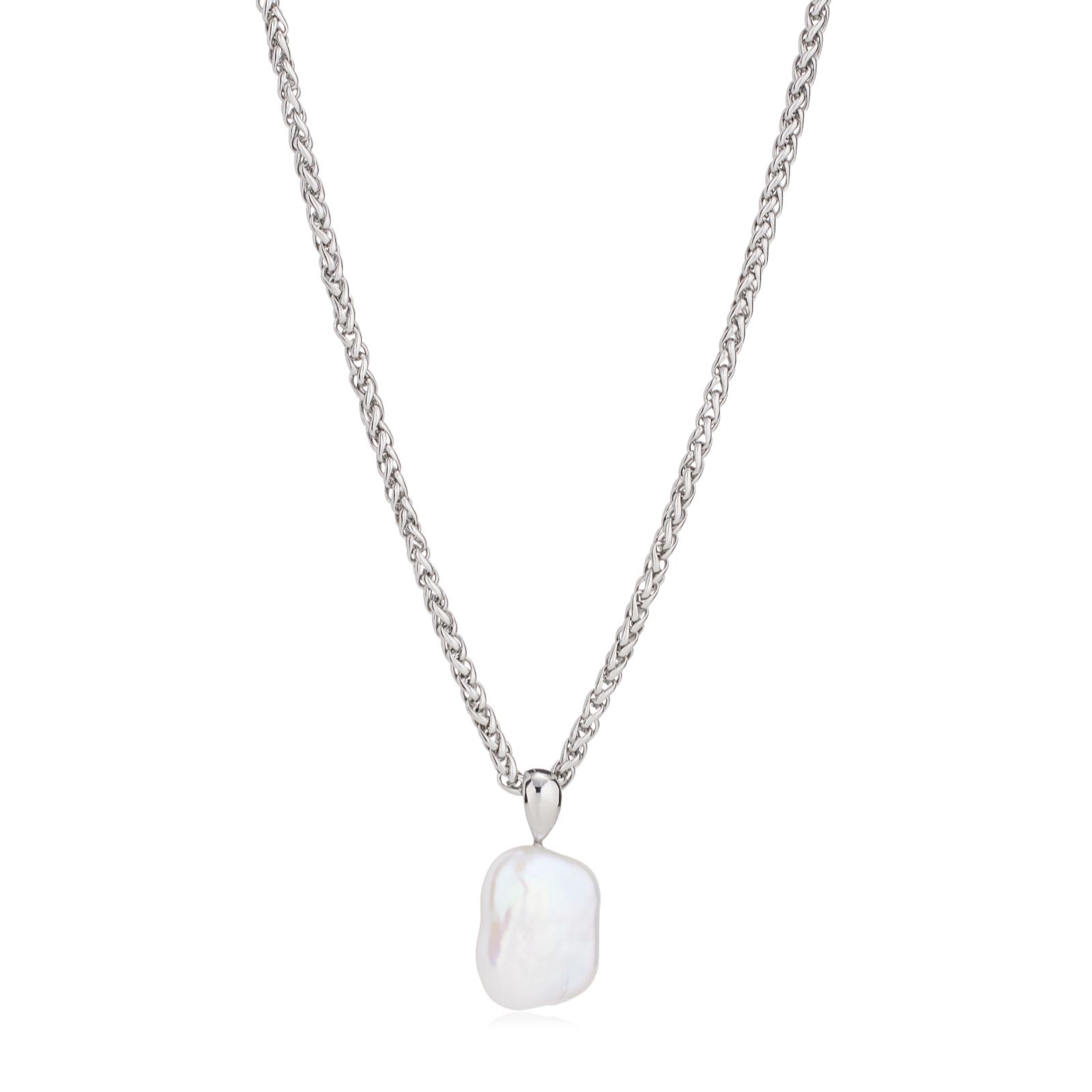 Larapearl White Lara Pearl Private Reserve 15Mm Square Coin Keshi Pearl Pendant And...