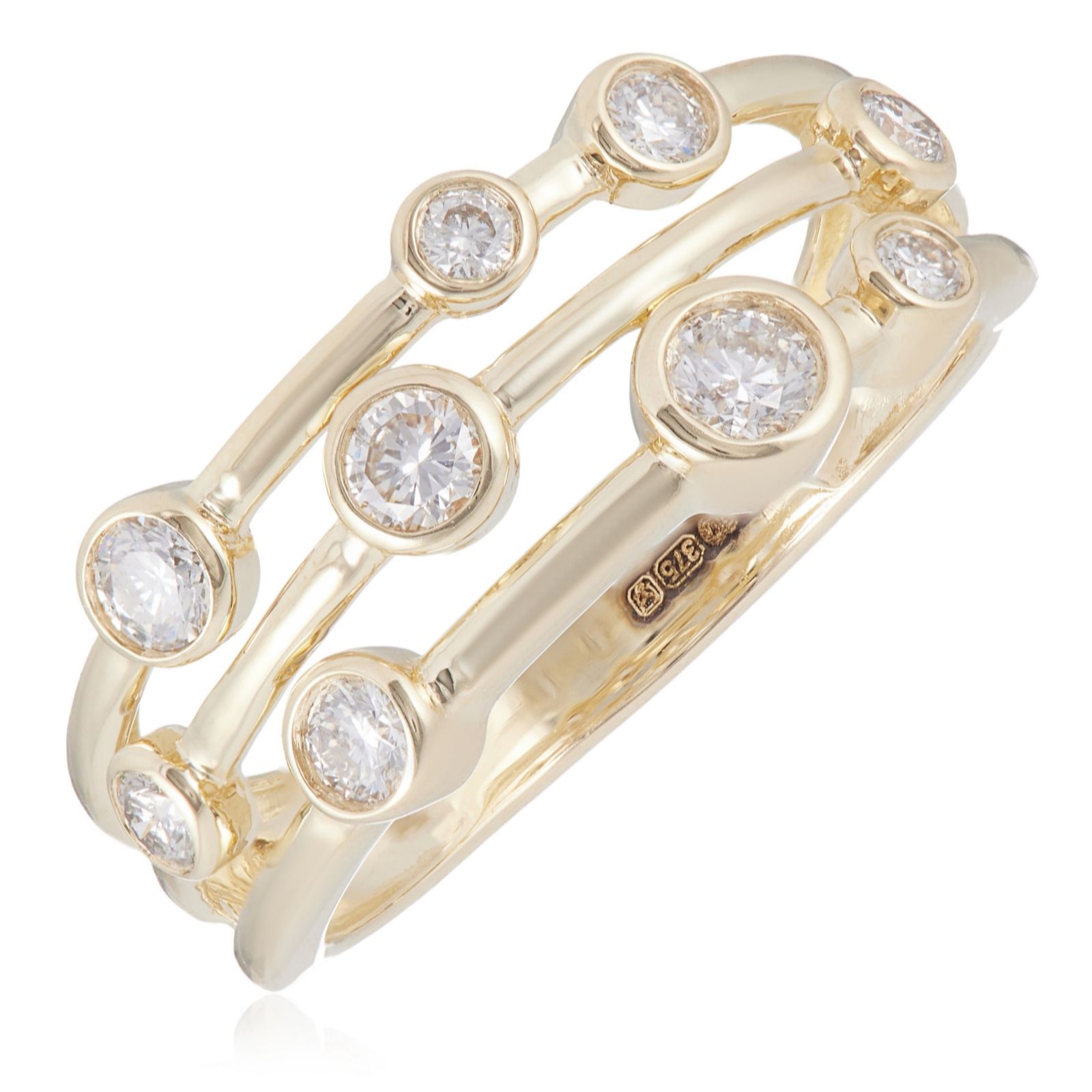 0.45ct Diamond Bubble Band Ring 9ct Gold