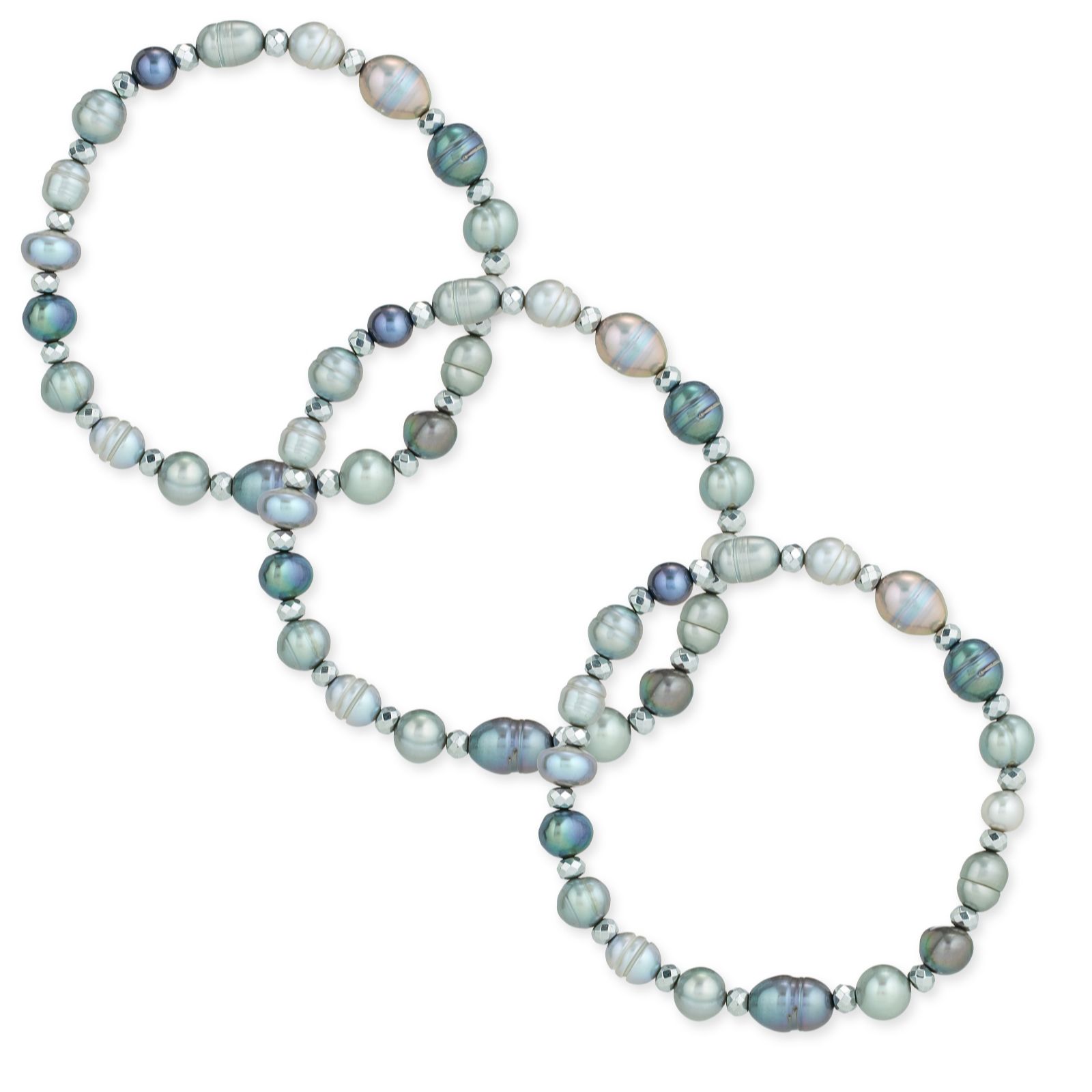 Larapearl Pink Mix Lara Pearl Set Of 3 Pearl Pourri Interchangeable Stretch Bracelets