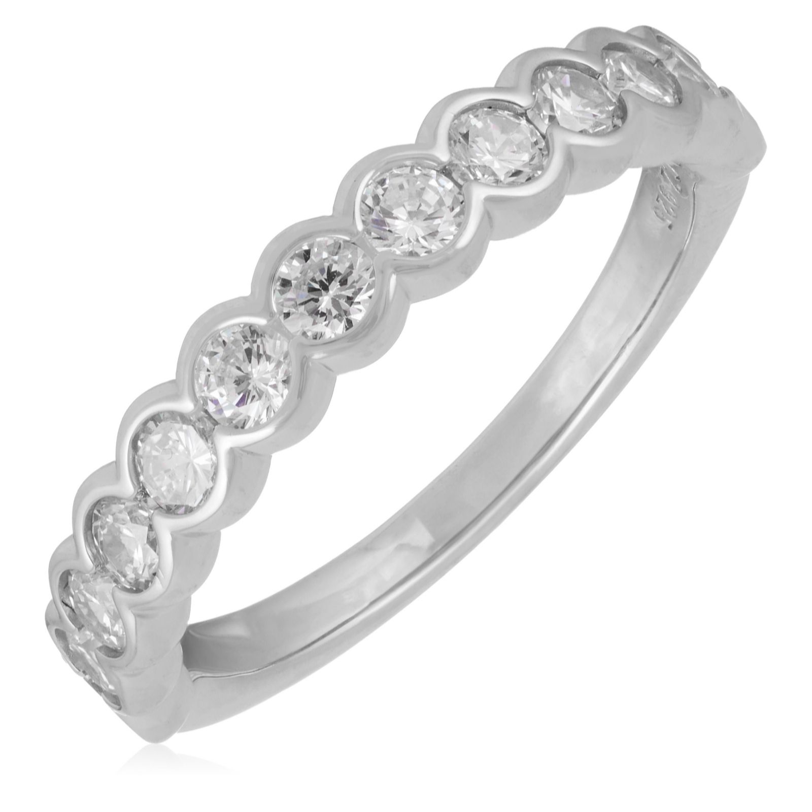 Diamonique 0.9ct tw Bezel Set Ring Sterling Silver