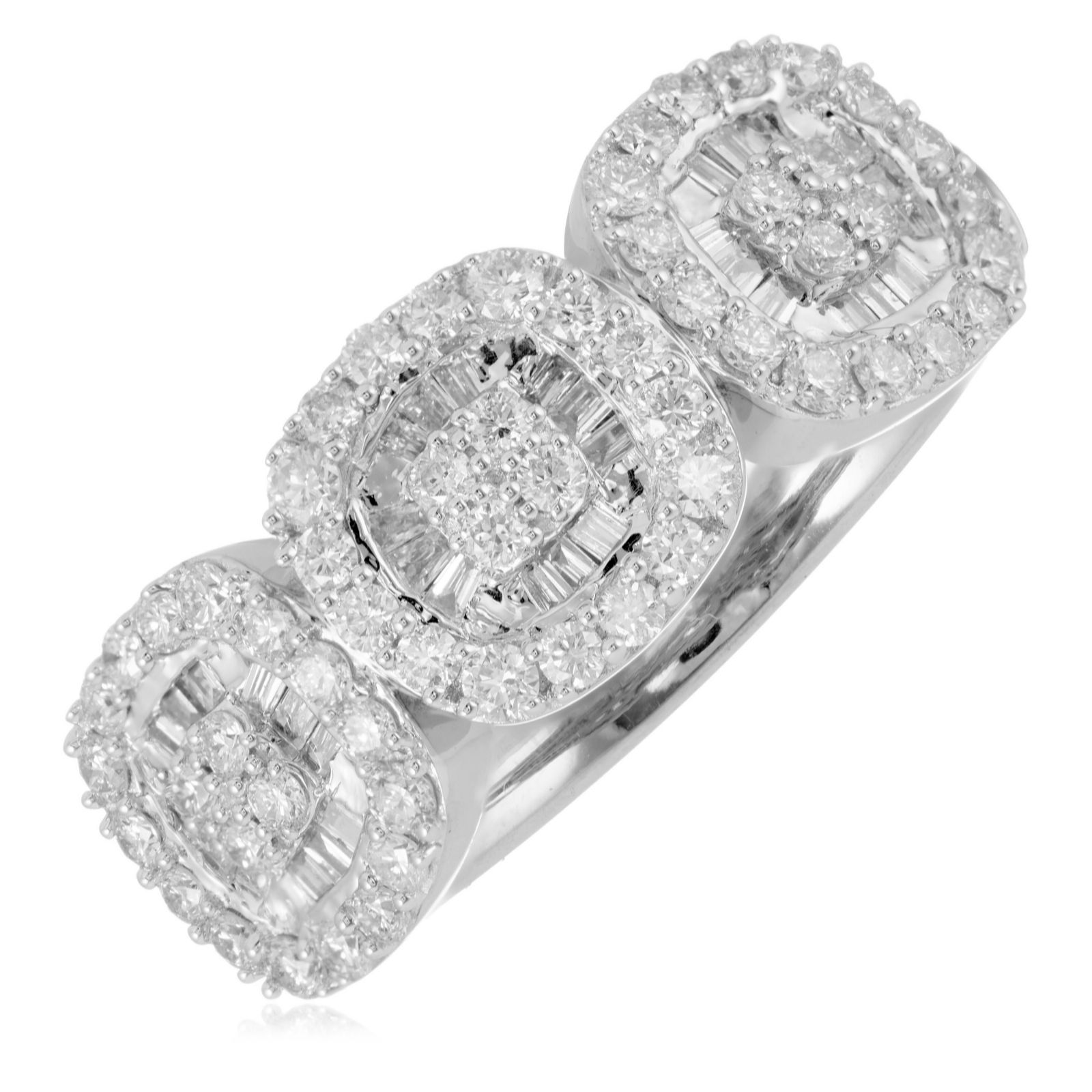 0.75ct Diamond Mixed Cut Cushion Station Band Ring 9ct Gold