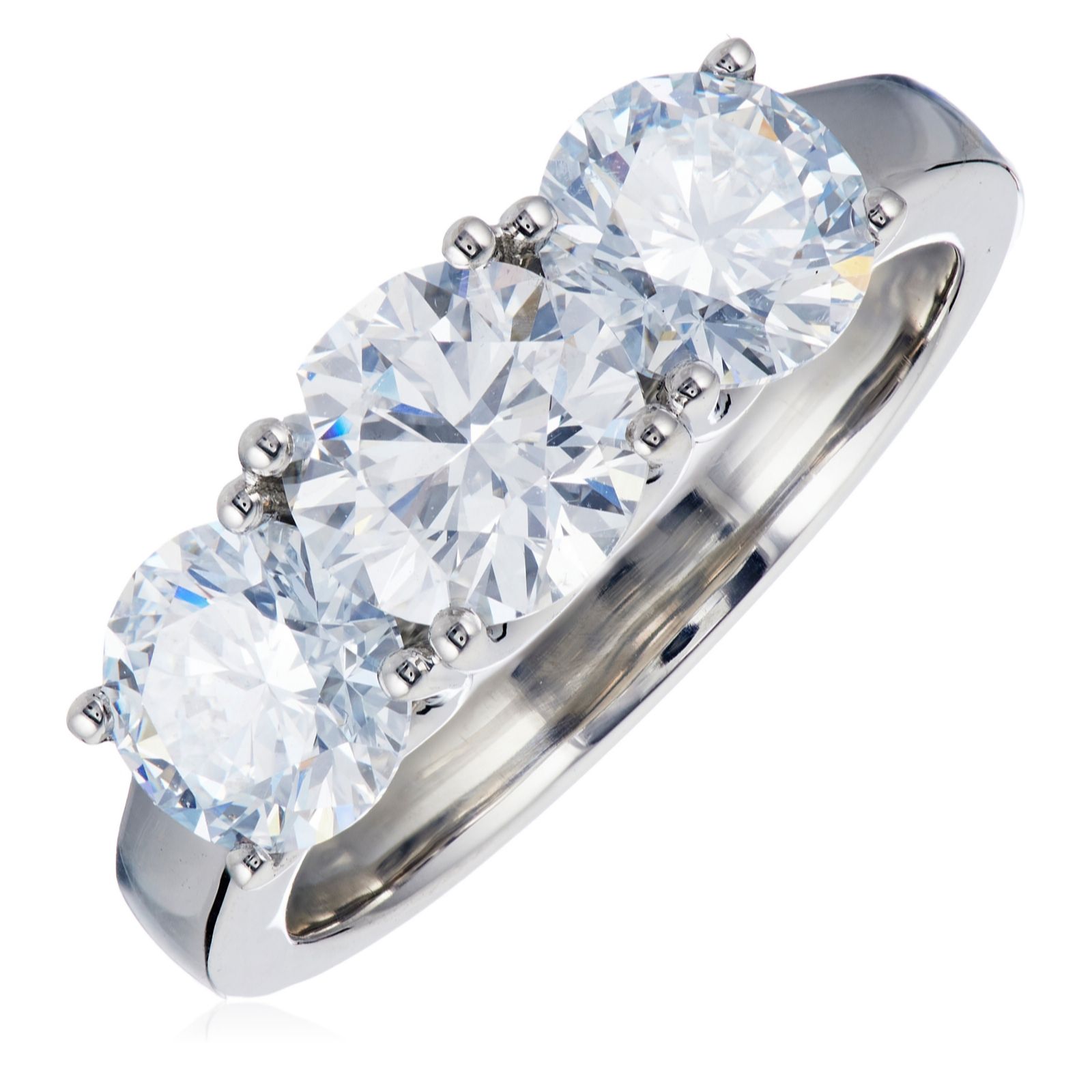 Fire Light 2.5ct Lab Grown Diamond Trilogy Ring Platinum