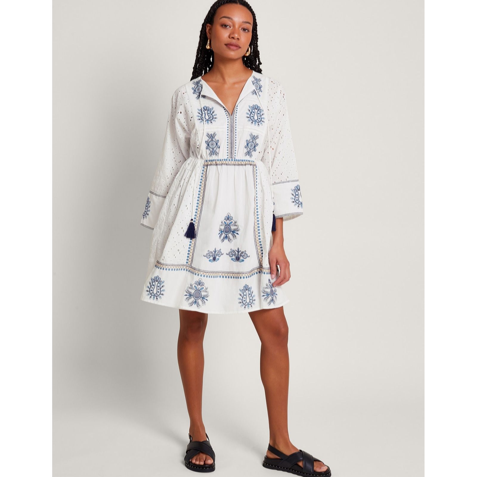 Monsoon Katie Embellished Kaftan Tunic Dress