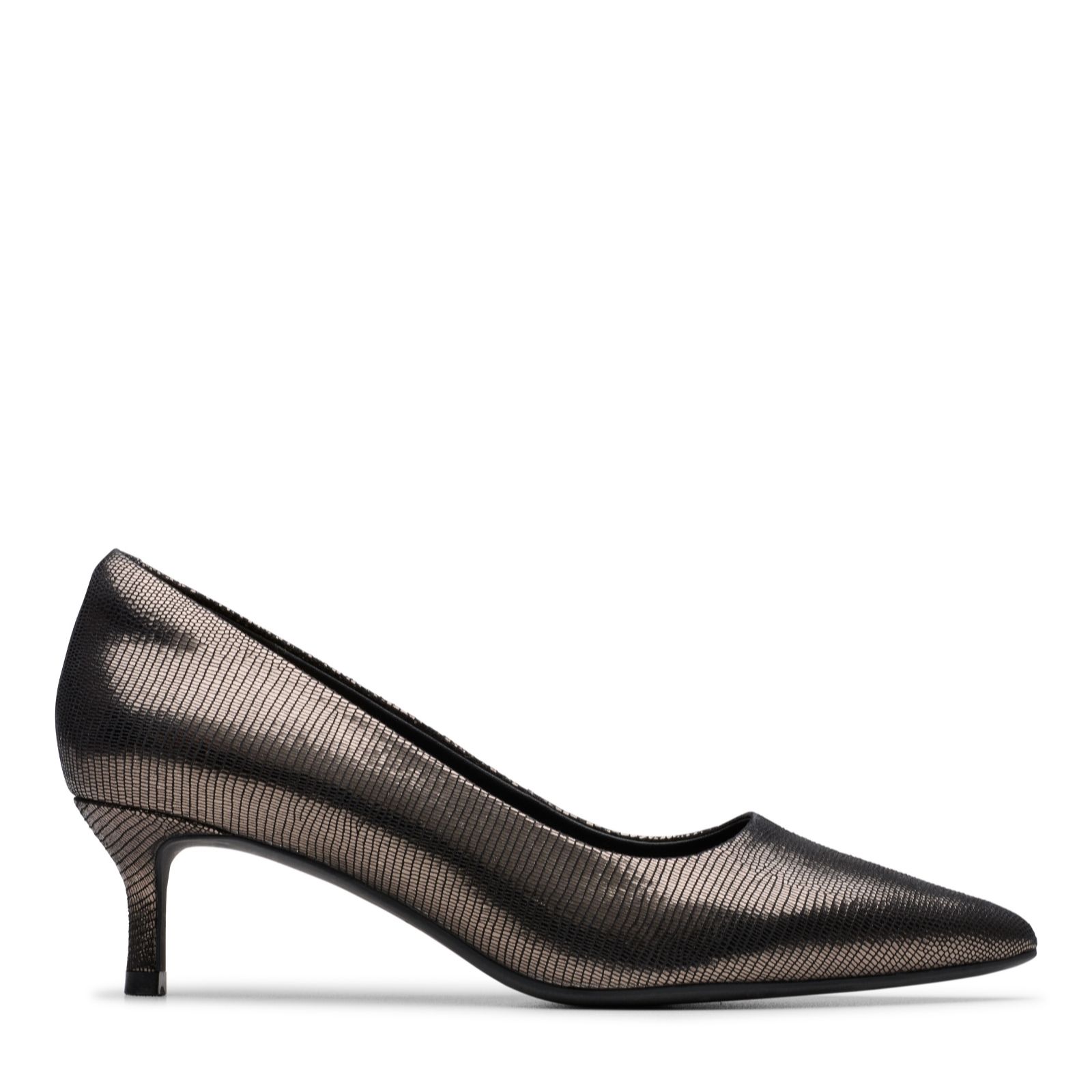 Clarks Footwear Black Leather Clarks Zarey Court Shoes