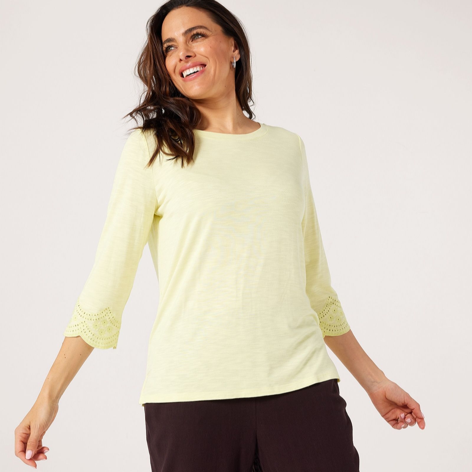 Ruth Langsford Broderie trim Top women's