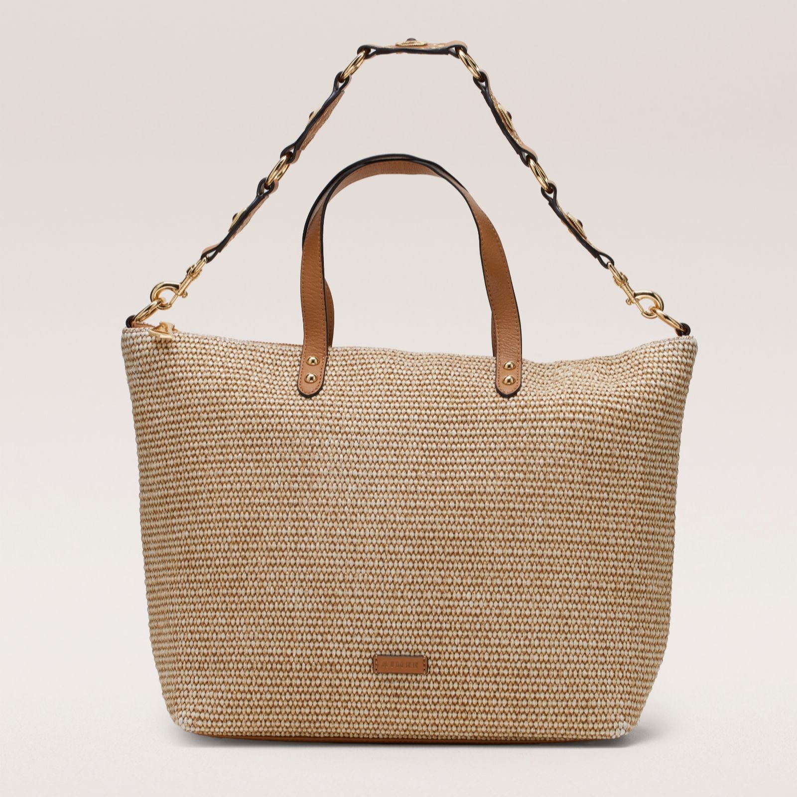 Aimee Kestenberg Raffia Latte Roma Convertible Tote