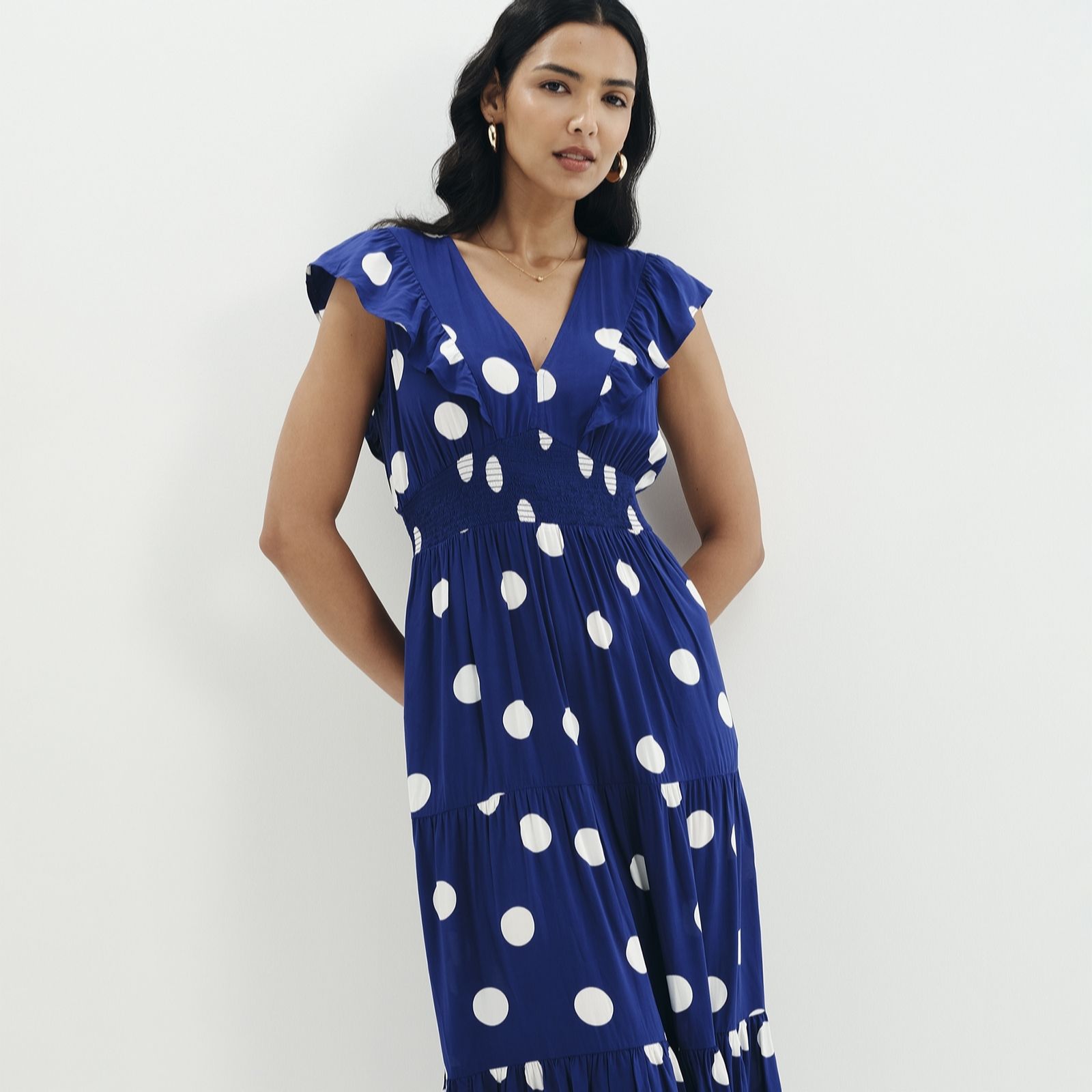 Finery London Mattie Printed Tiered Dress Standard women's