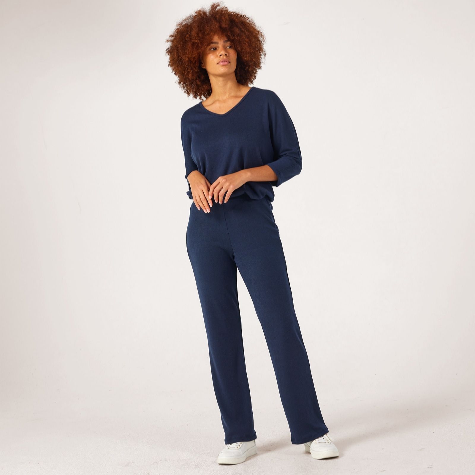Kim & Co Cardinal Red Divine Knit Carla Flared Petite Trousers