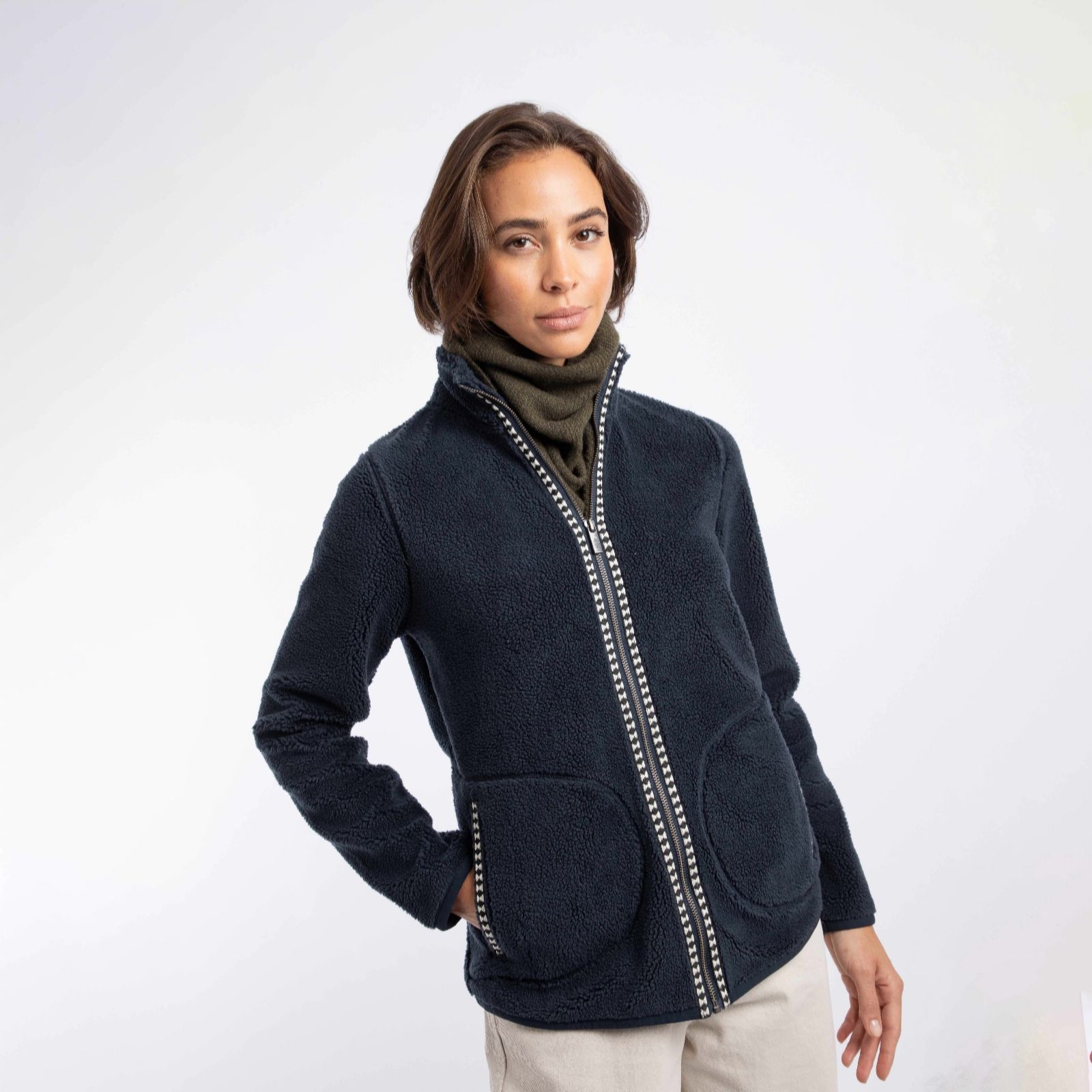 Weird Fish Lucille Lightweight Borg Full Zip Fleece women's