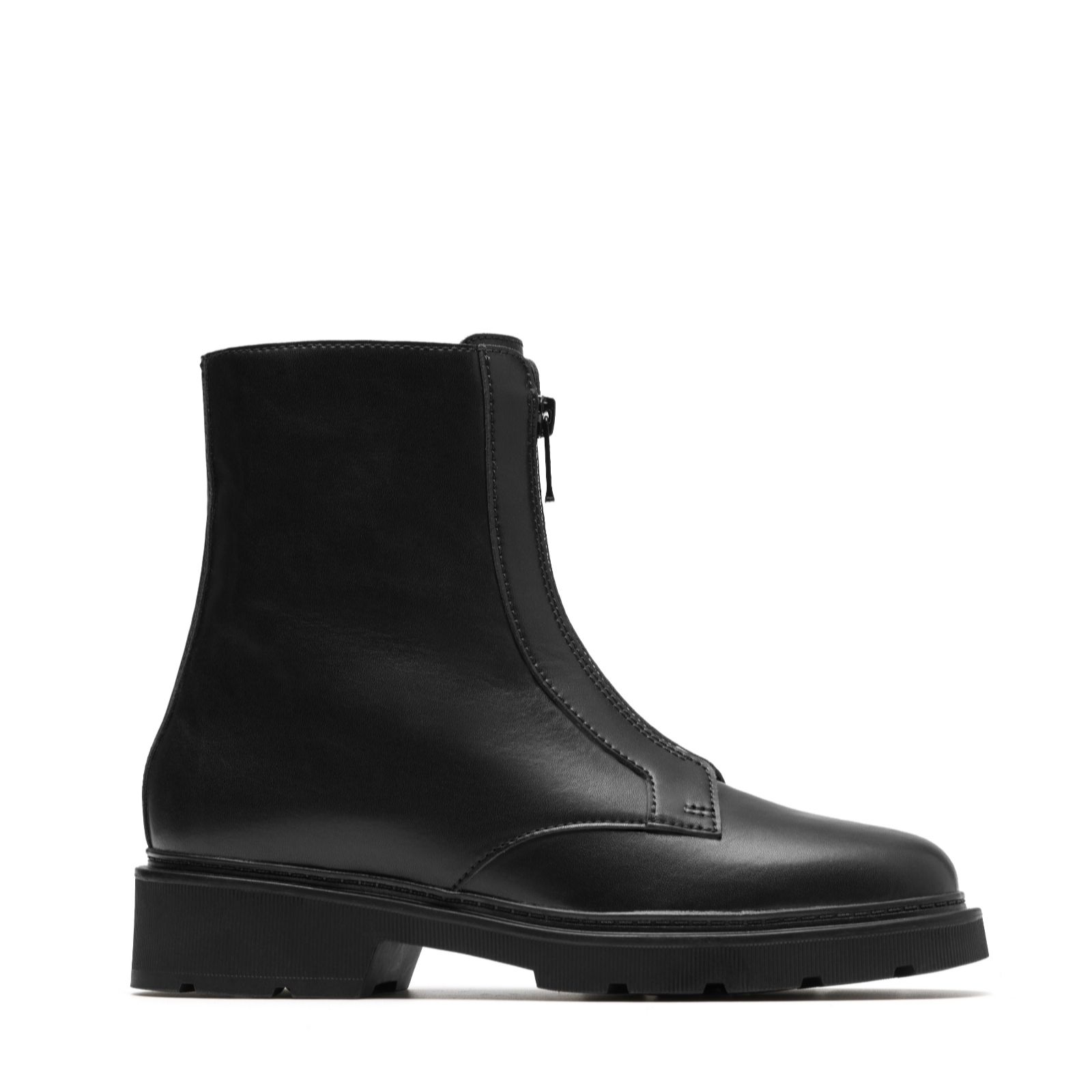 Clarks Footwear Black Leather Clarks Lauryl Zip Boots