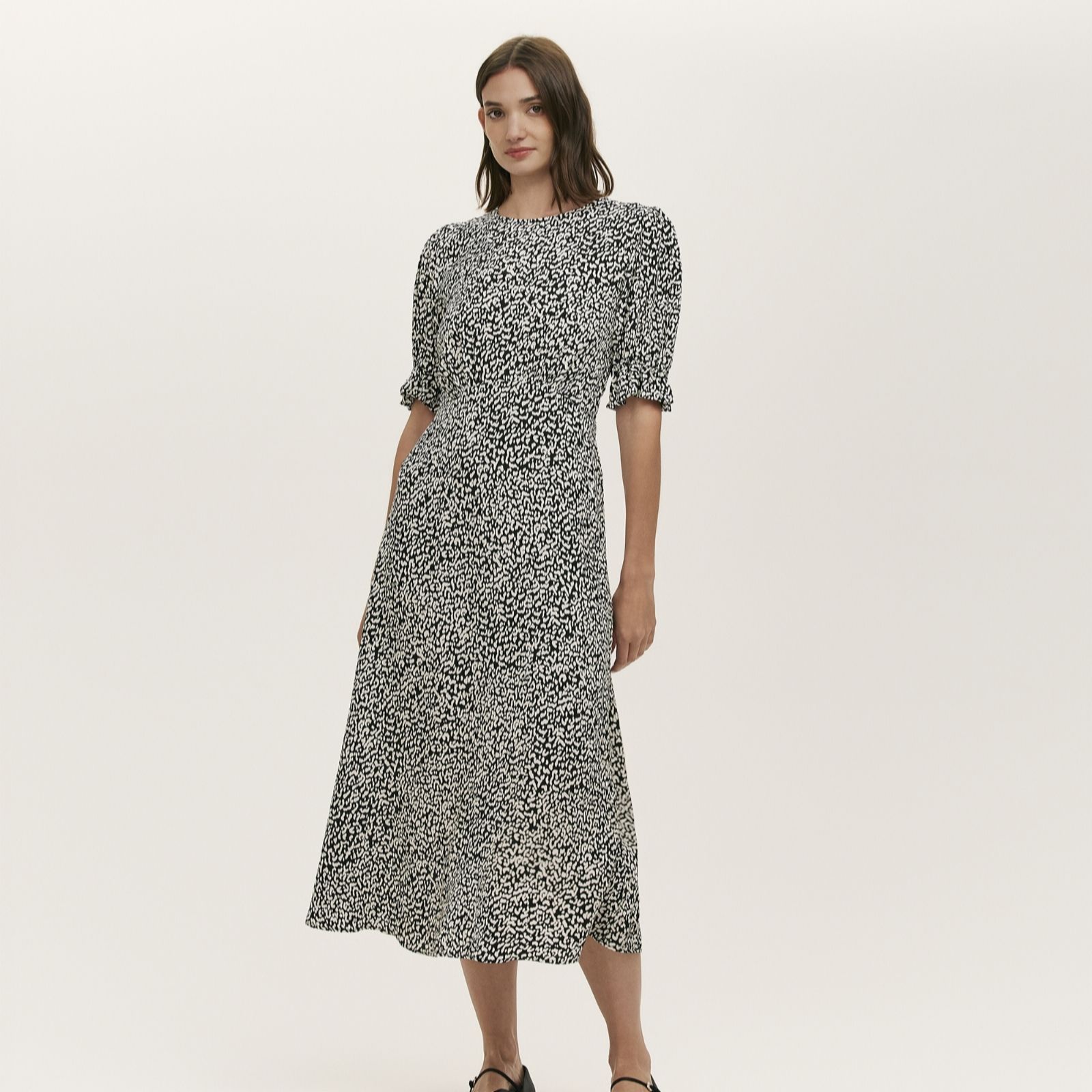 Finery London Mela Leopard Print Midi Dress Petite women's