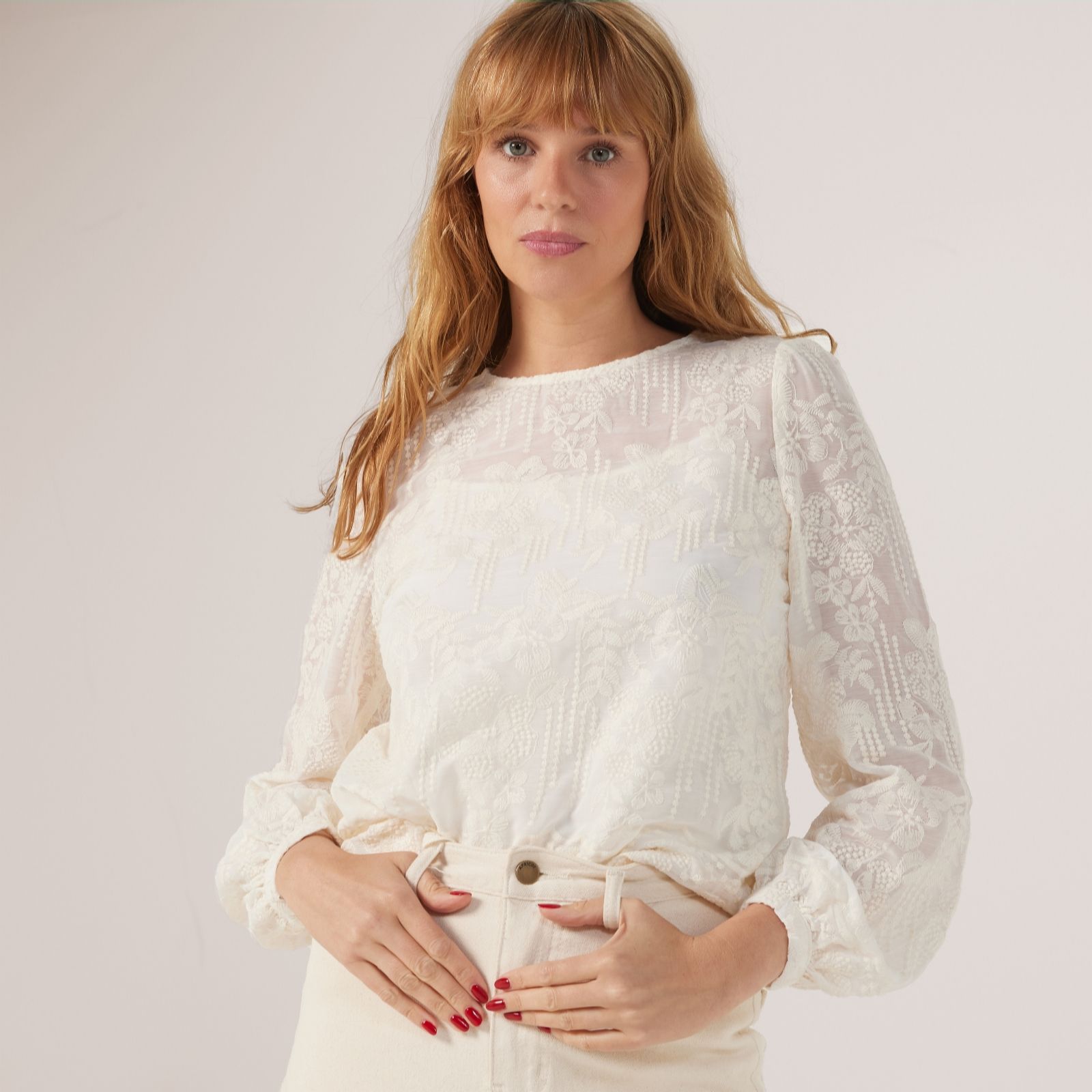 Only Textured Long Sleeve Top