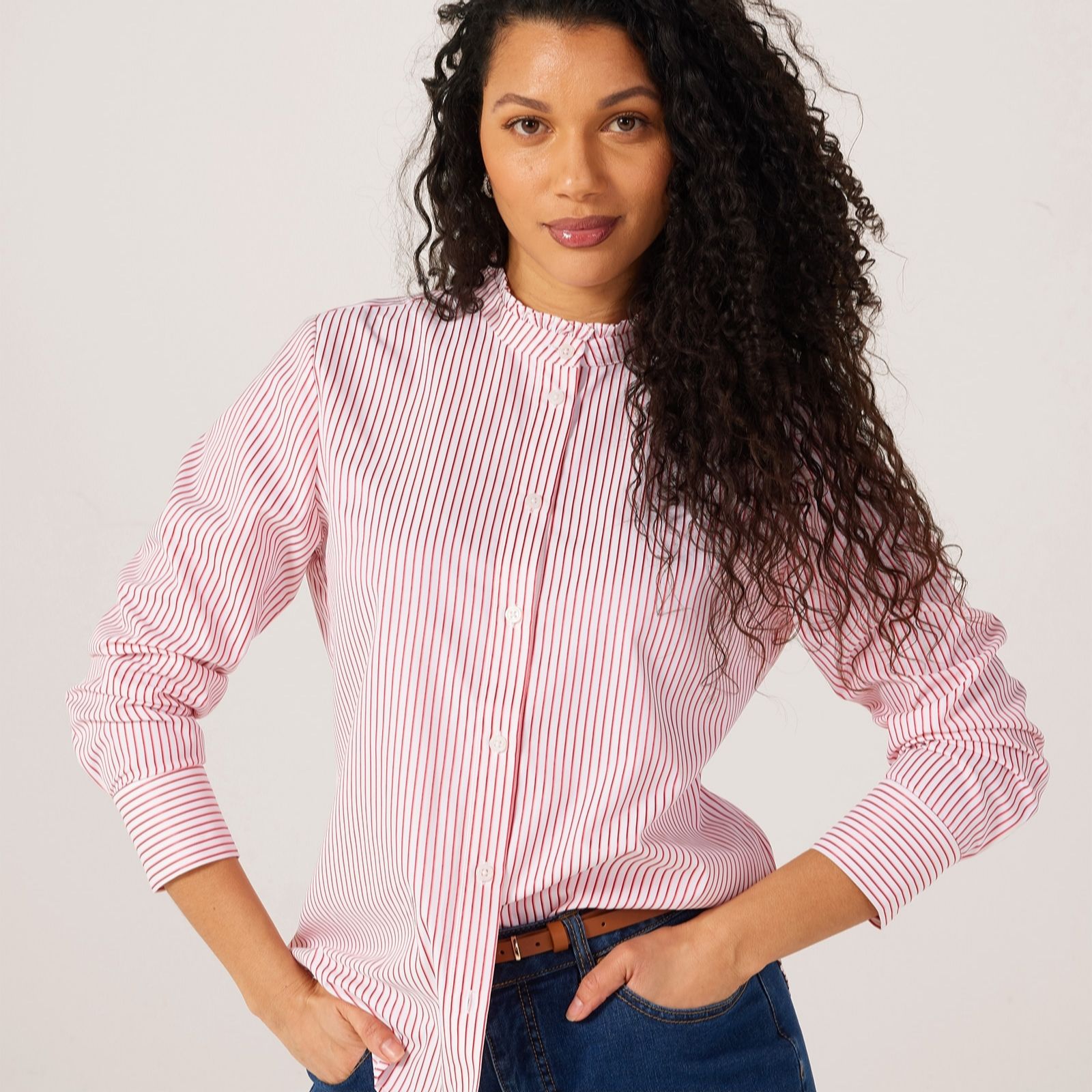 Ruth Langsford Frill Detail Stripe Shirt