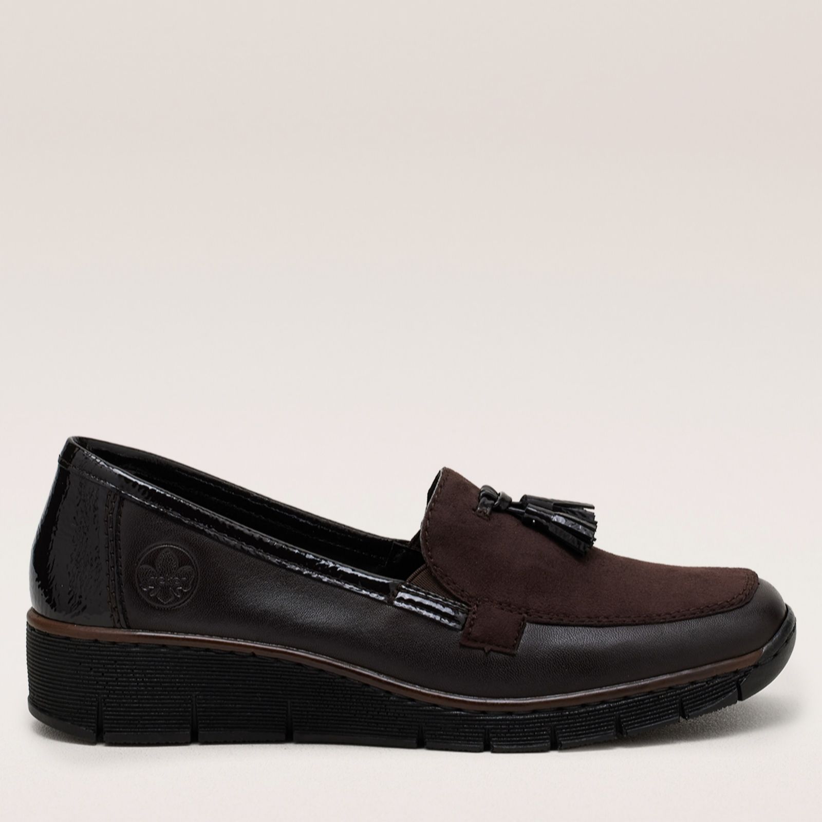 Rieker Women's Bordeaux Leather Wedge Loafer