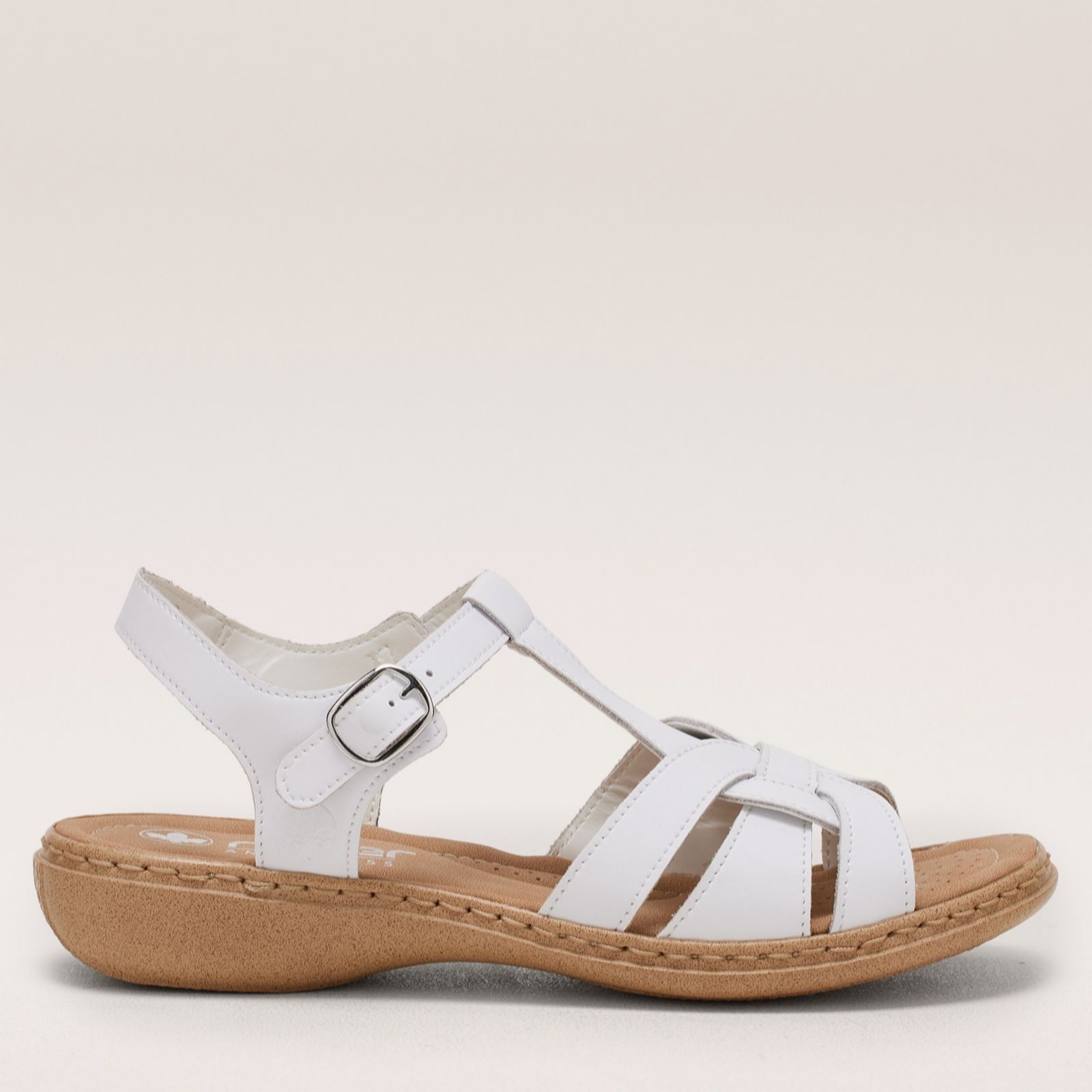Rieker Women's White Leather Sandal