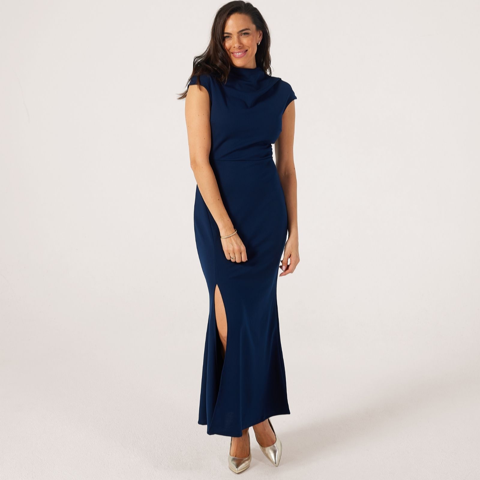Vila Navy Clara Classic Maxi Dress