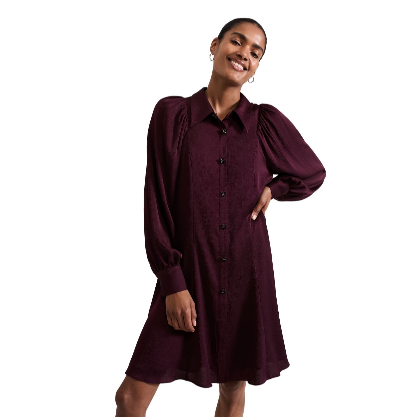 Phase Eight Tila Satin Embelished Shirt Dress women's