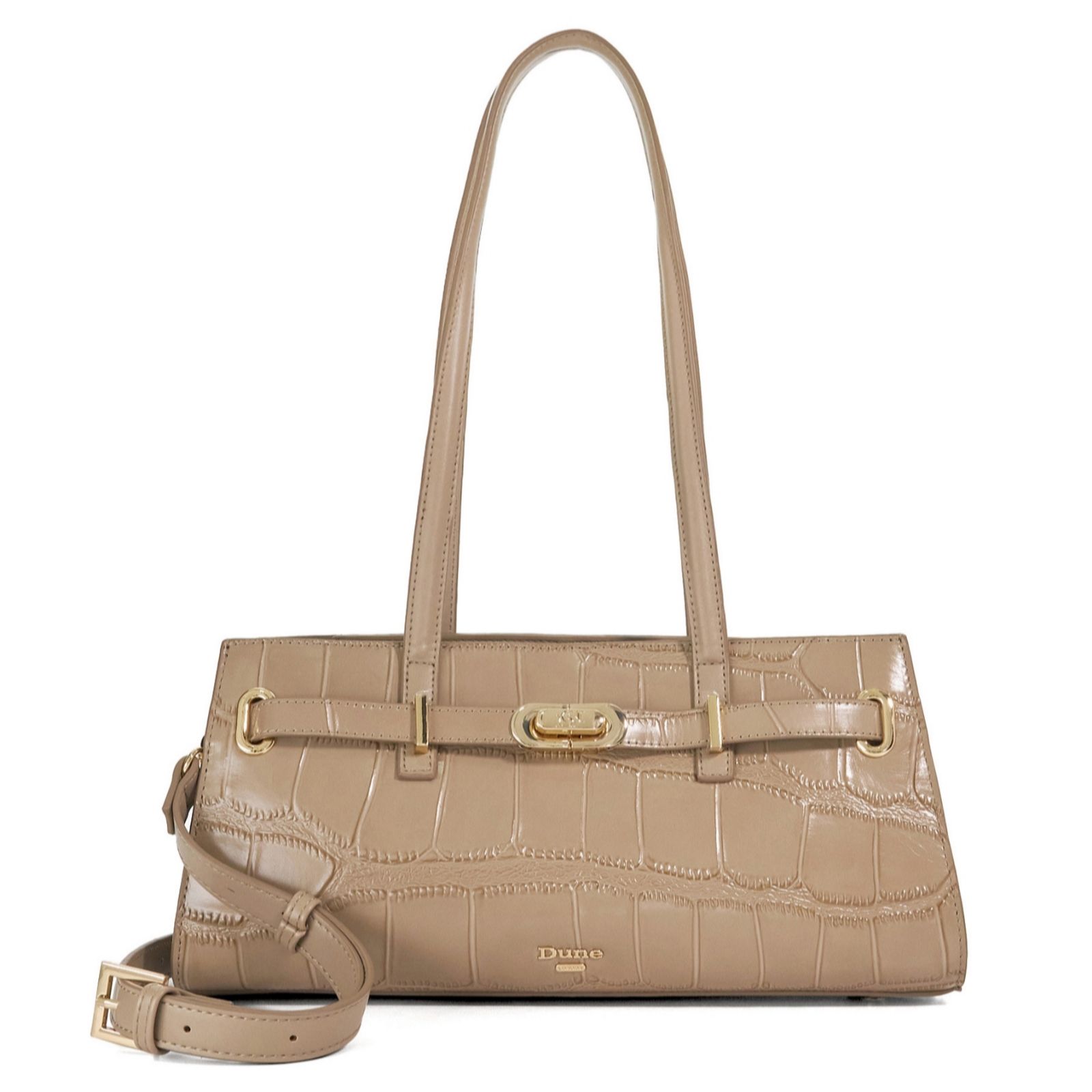 Dune London Women's 'Depend' Leather Tote Bag in Light Beige