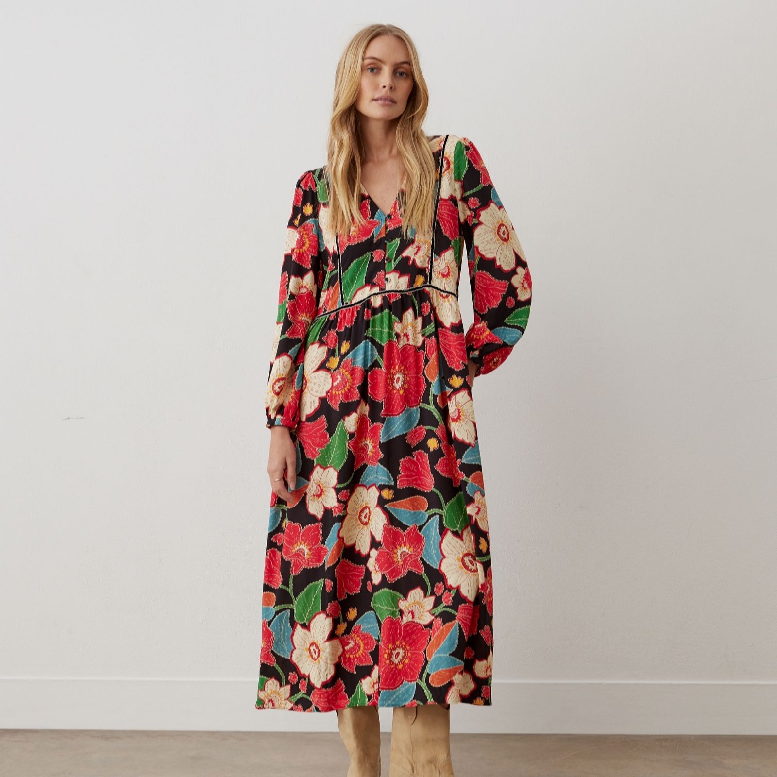 Finery Clarissa Floral Midi Dress