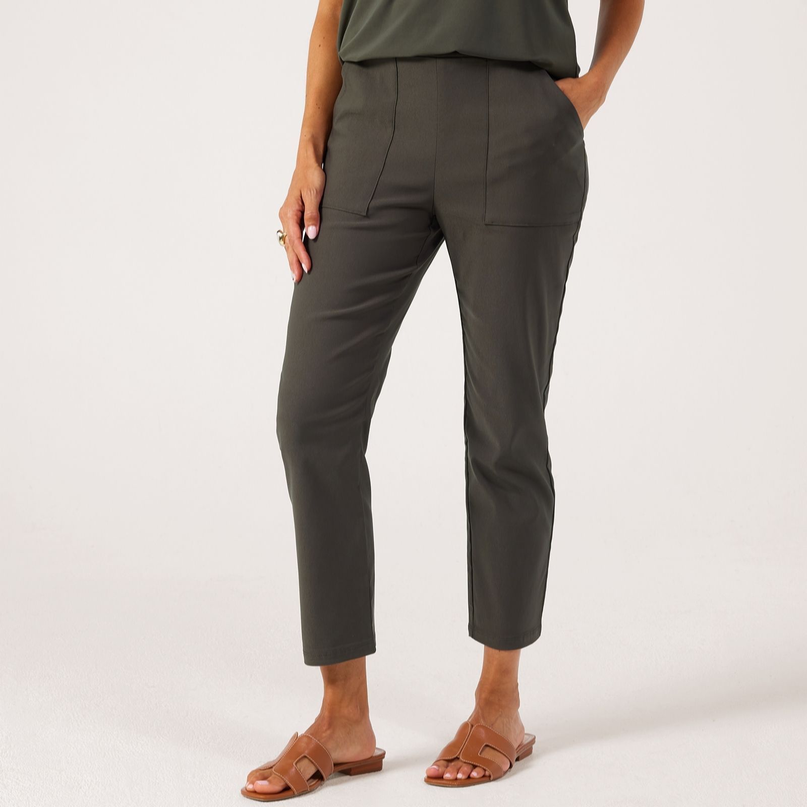 Kim & Co Black Soft Millennium Ankle Length Narrow Leg Trousers Petite Tr...