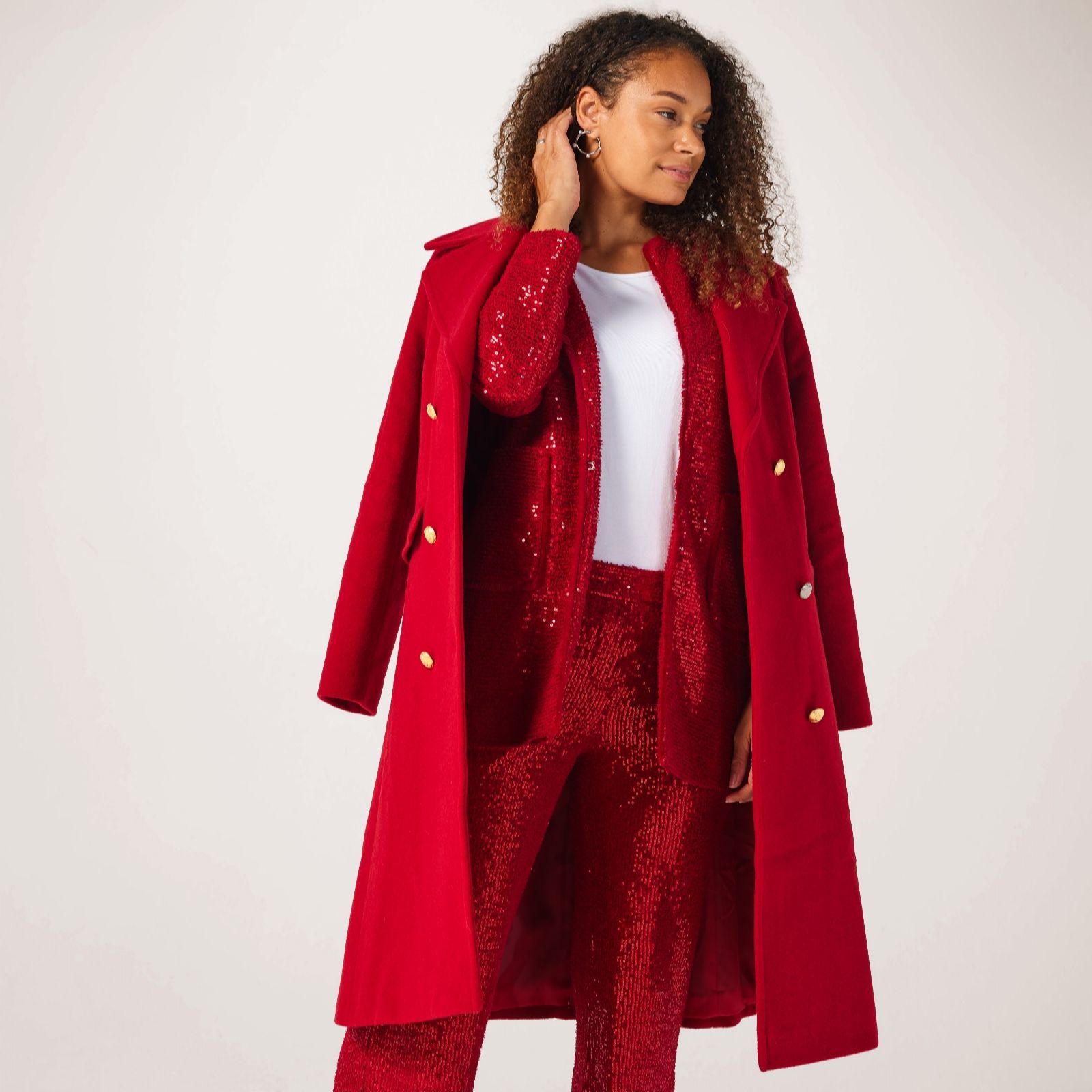 Helene Berman Camel Double Breasted Classic Style Coat