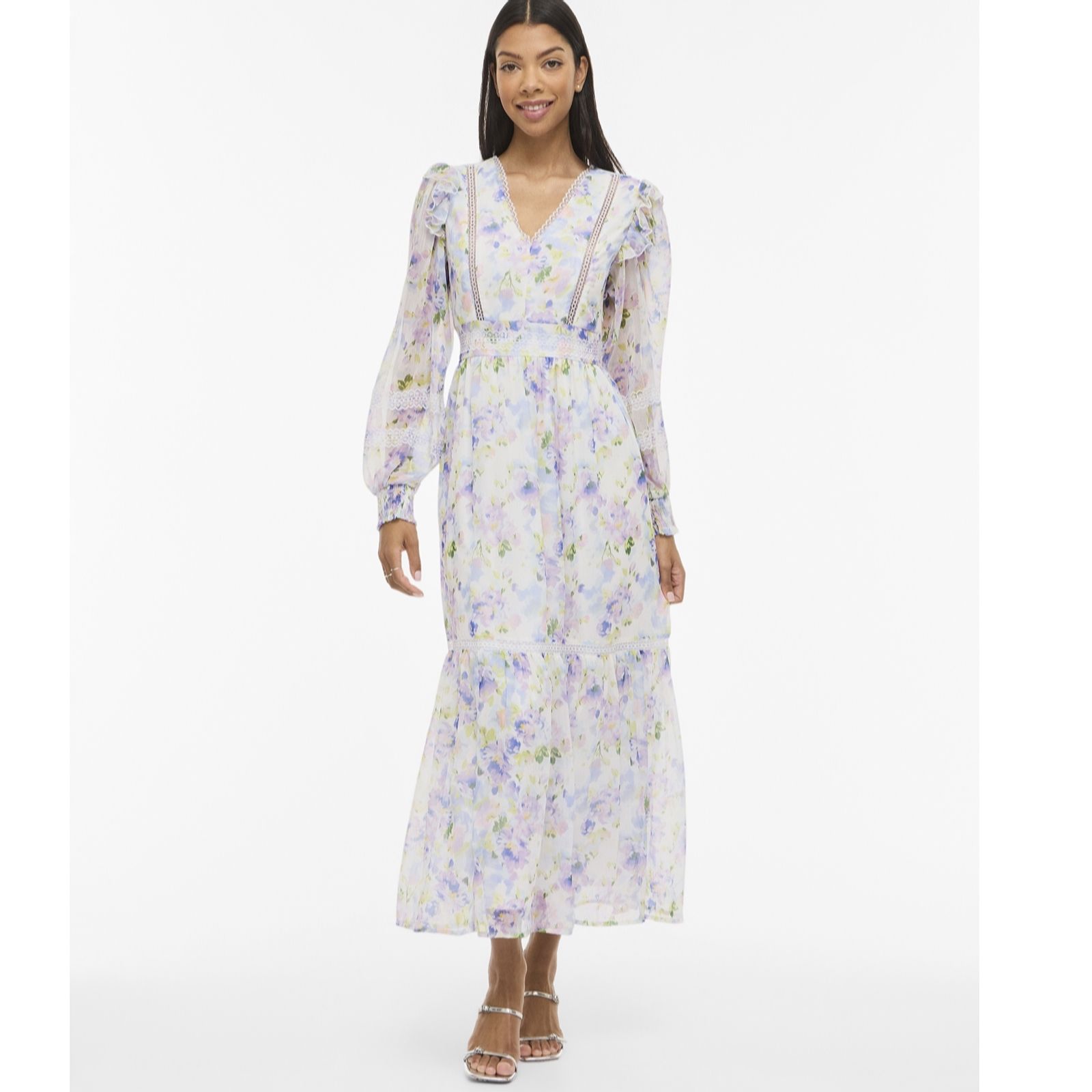 Vila Roman Lace Detail Maxi Dress women's