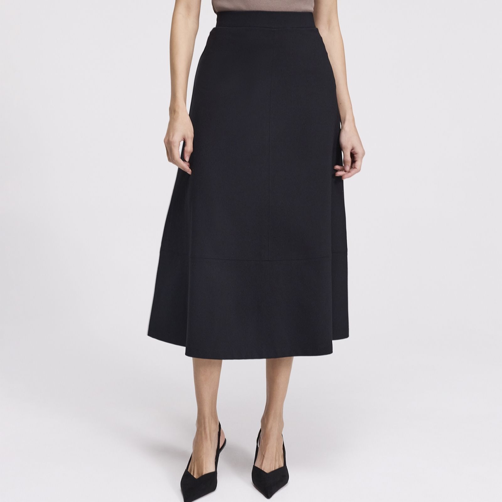 Finery Black London Mikia Ponte Midi Skirt