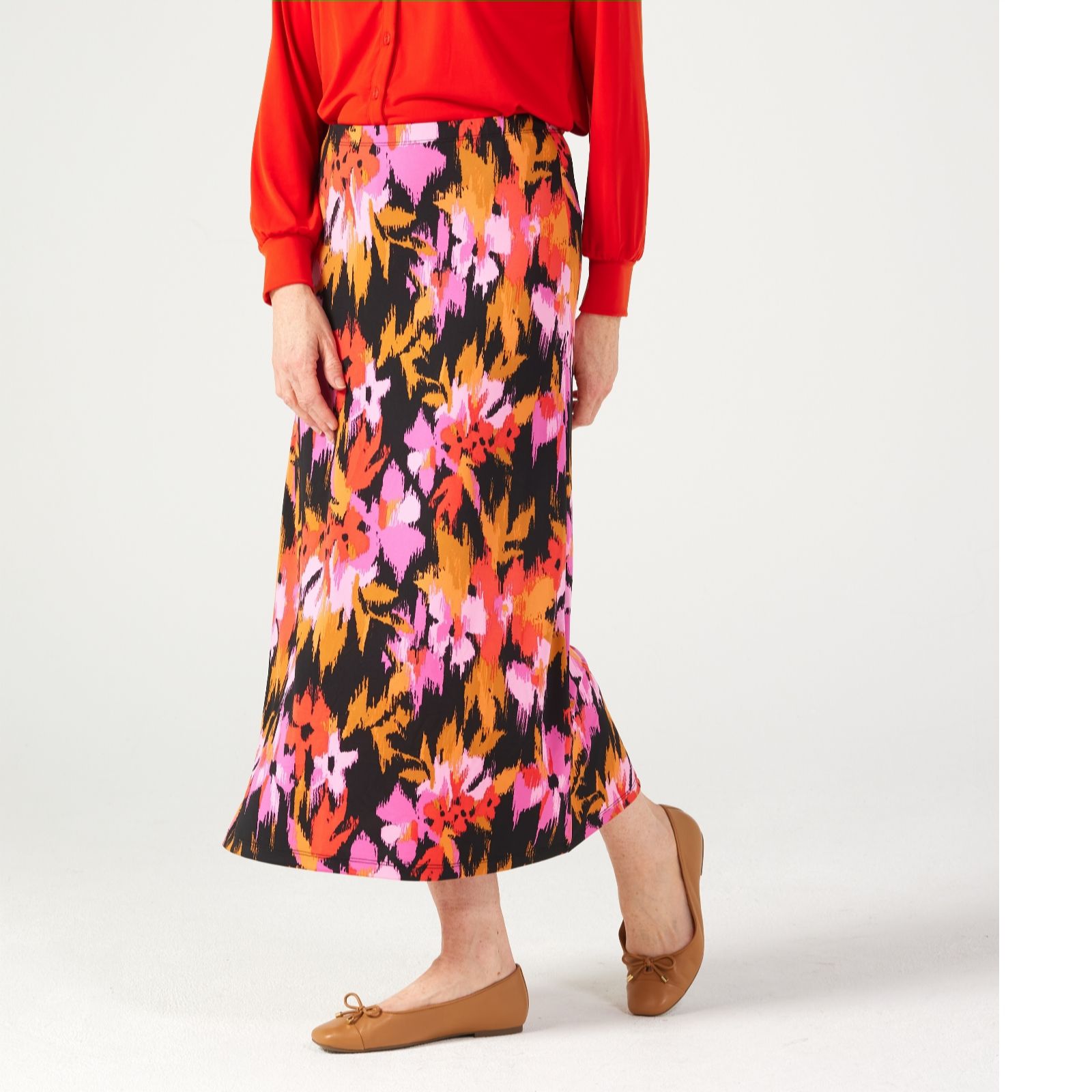 Kim & Co Printed Brazil Jersey Maxi Skirt