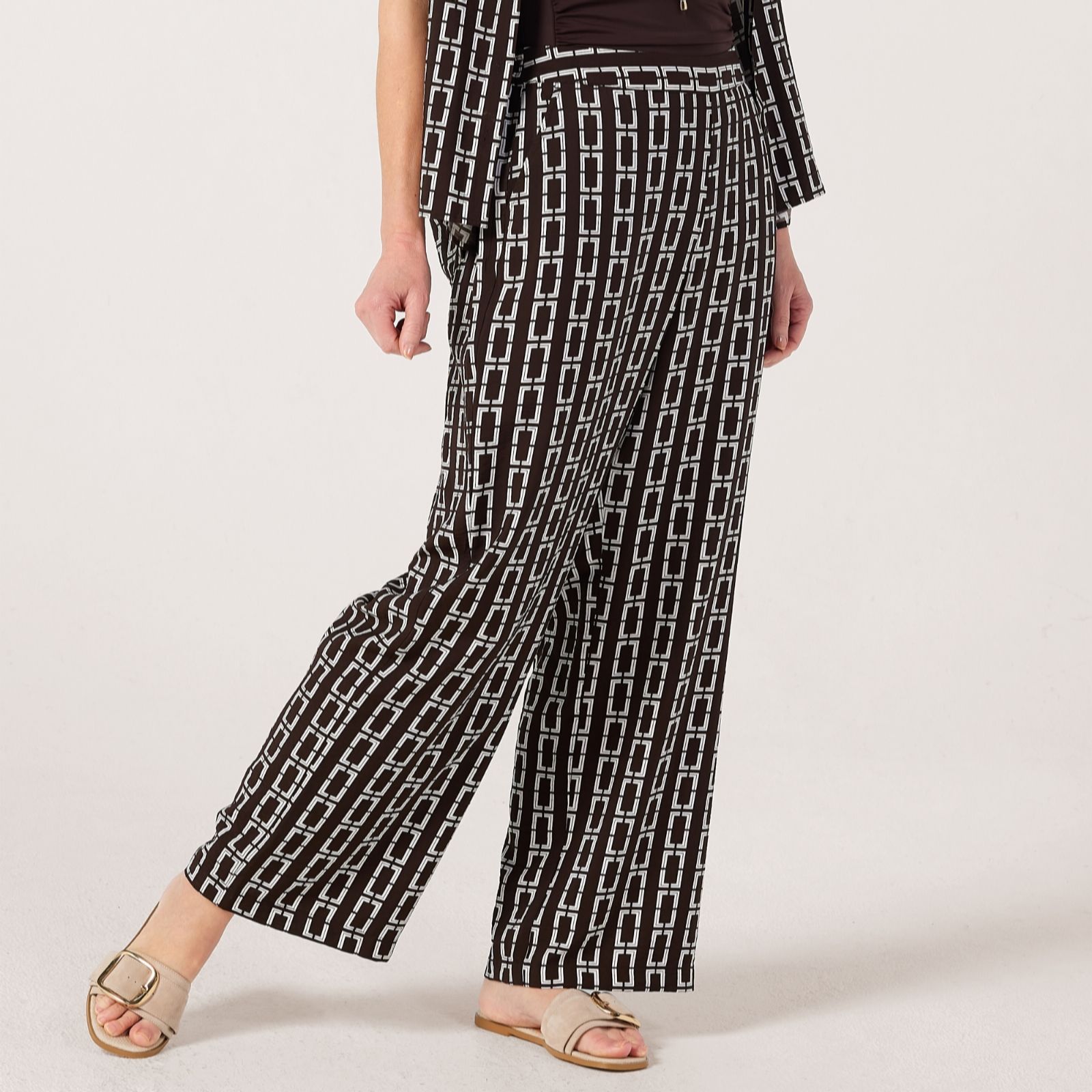 Ruth Langsford Chain Geo Print Dune Pull On Printed Trouser Petite