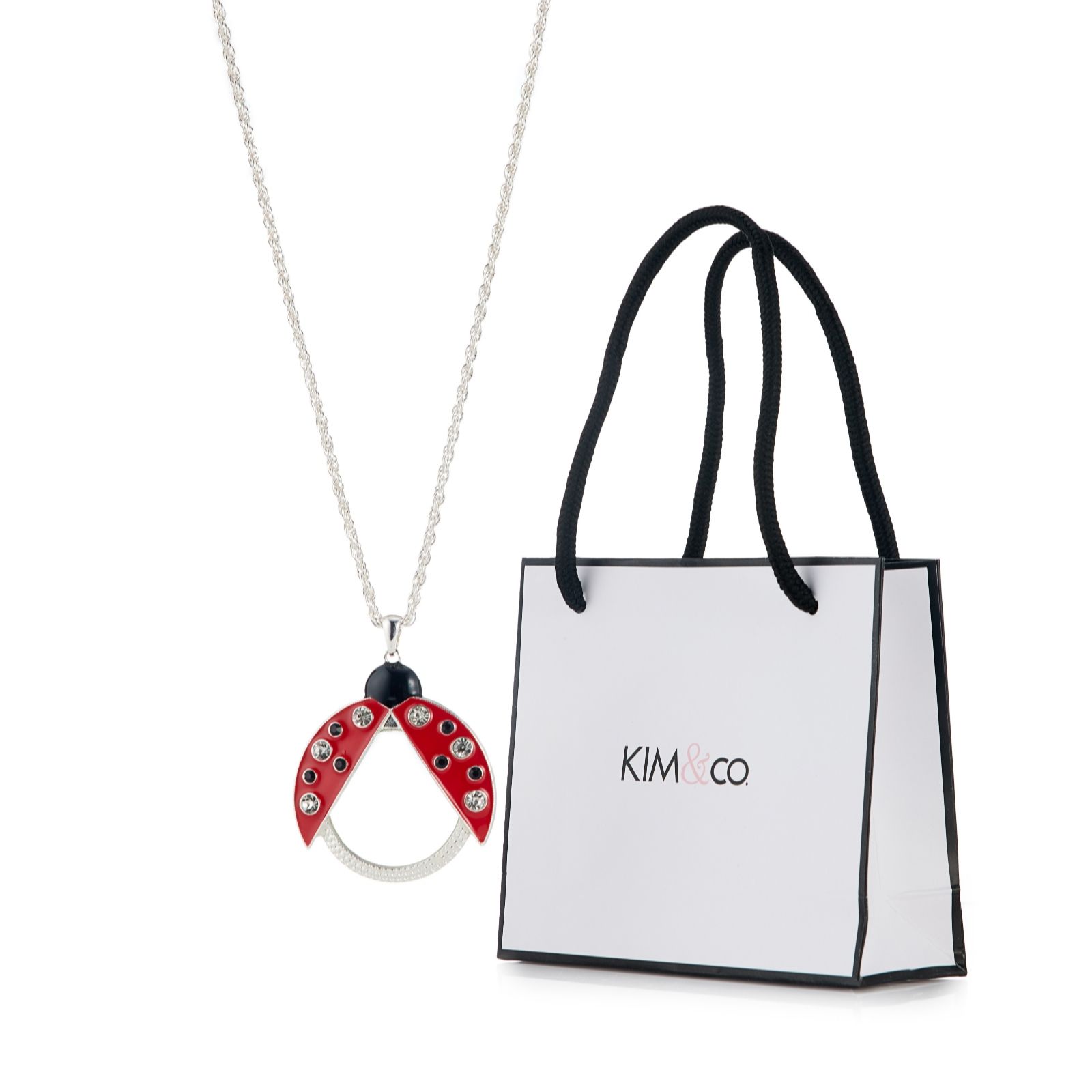 Kim & Co Women's Gold Ladybird Glass Necklace