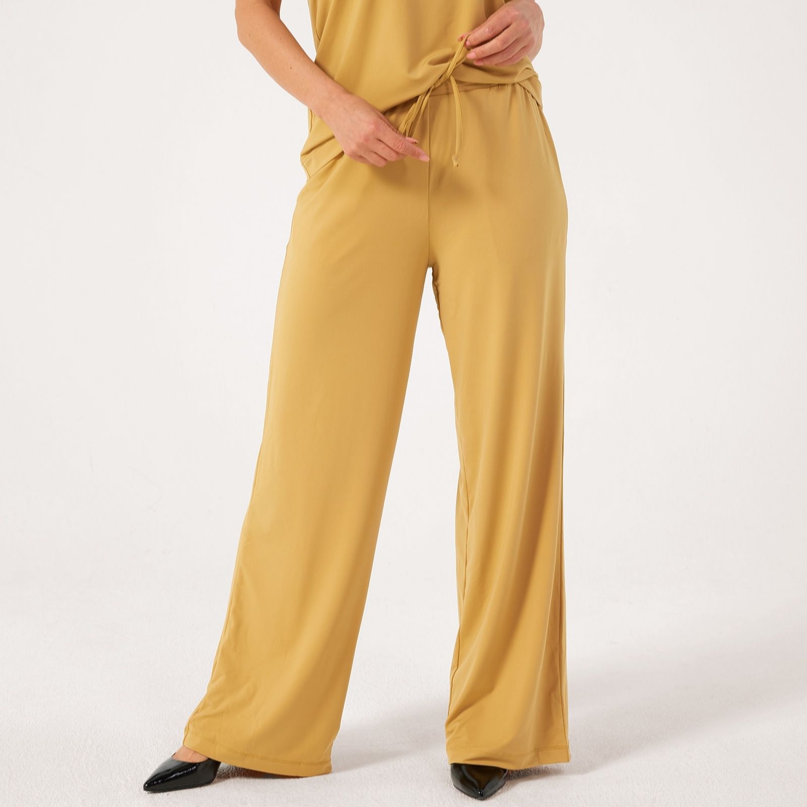MarlaWynne Matte Jersey Wide Leg Trousers