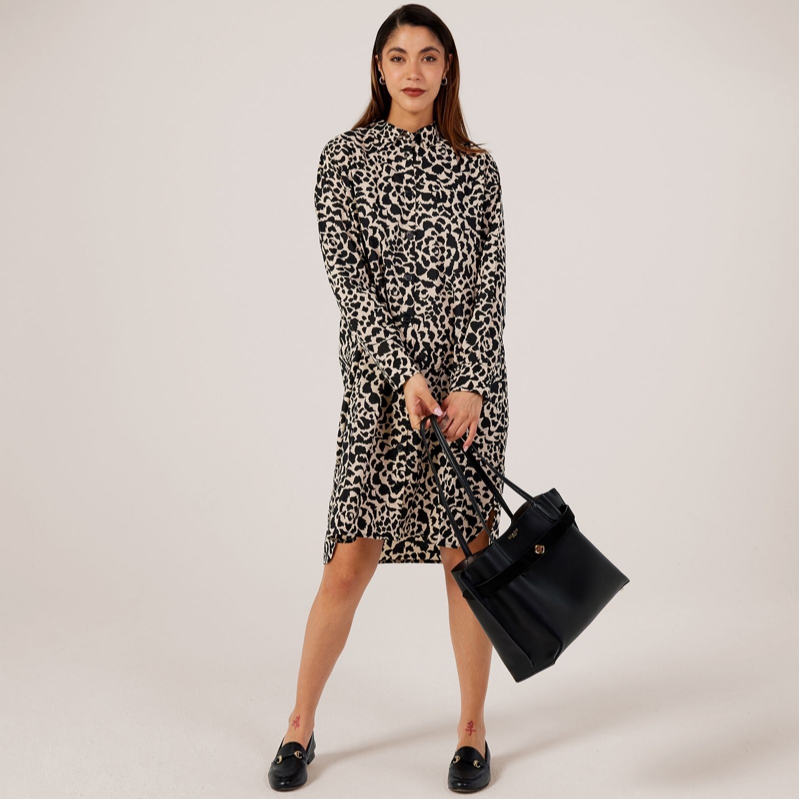 Masai Copenhagen Ninel Long Sleeve Printed Twill Shirt Dress