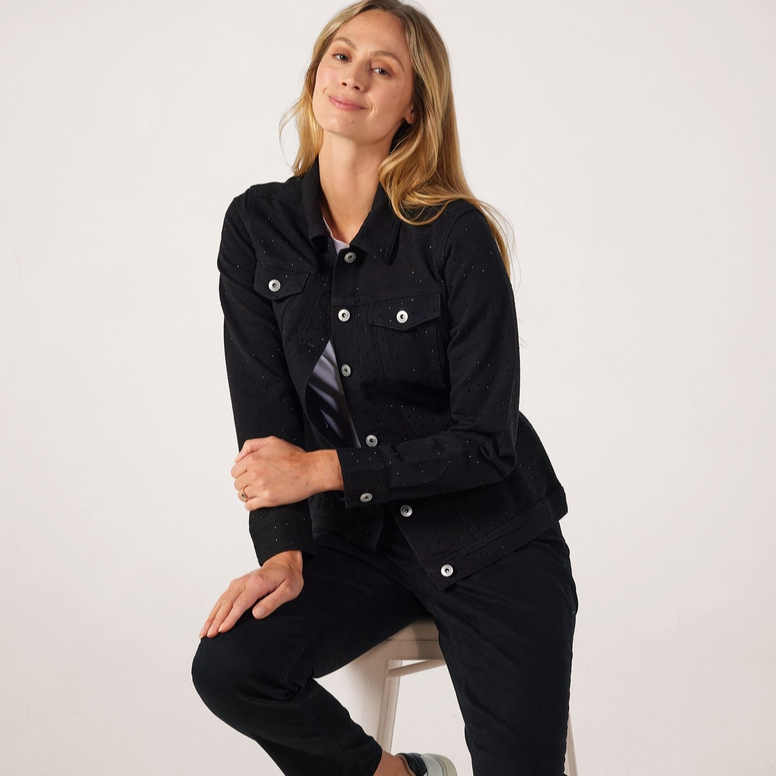 Denim & Co. Indigo Limited Edition Diamante Denim Jacket