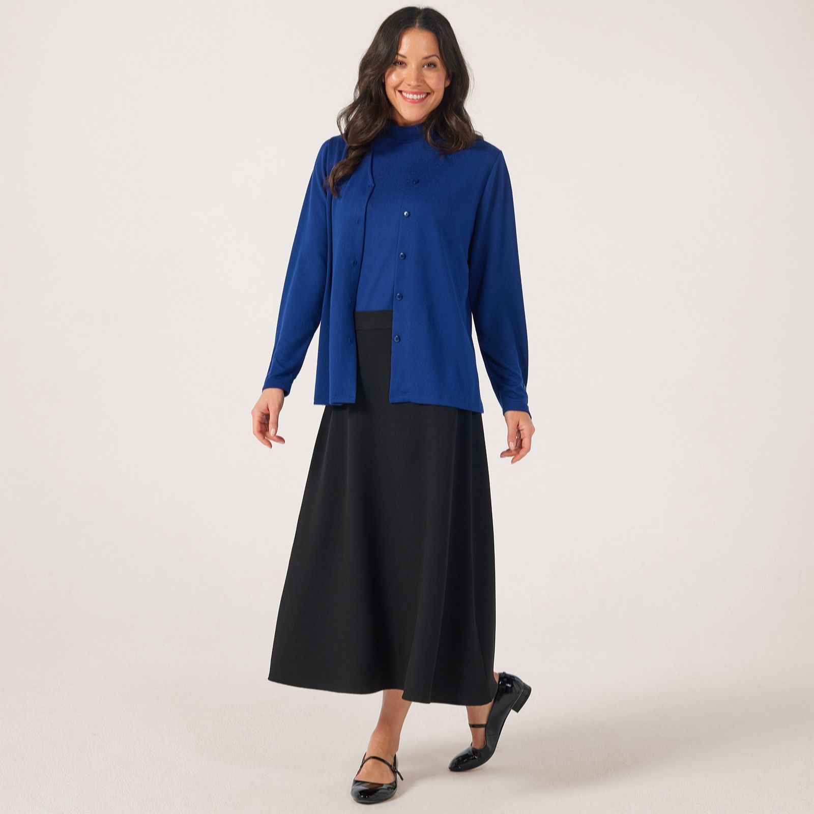 Kim & Co Black Soft Touch Two-Piece Knit Set Cardigan & Jumper
