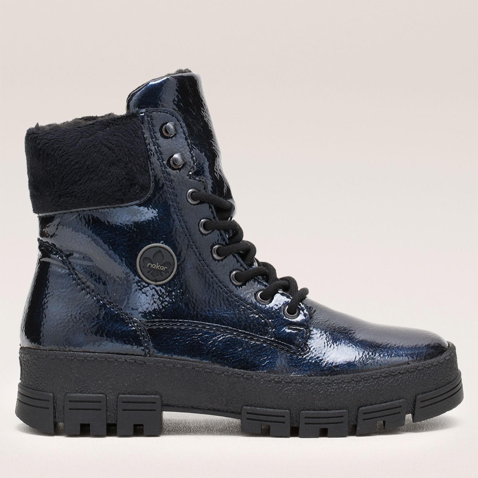 Rieker Navy Lace-Up Warm Lined Boots