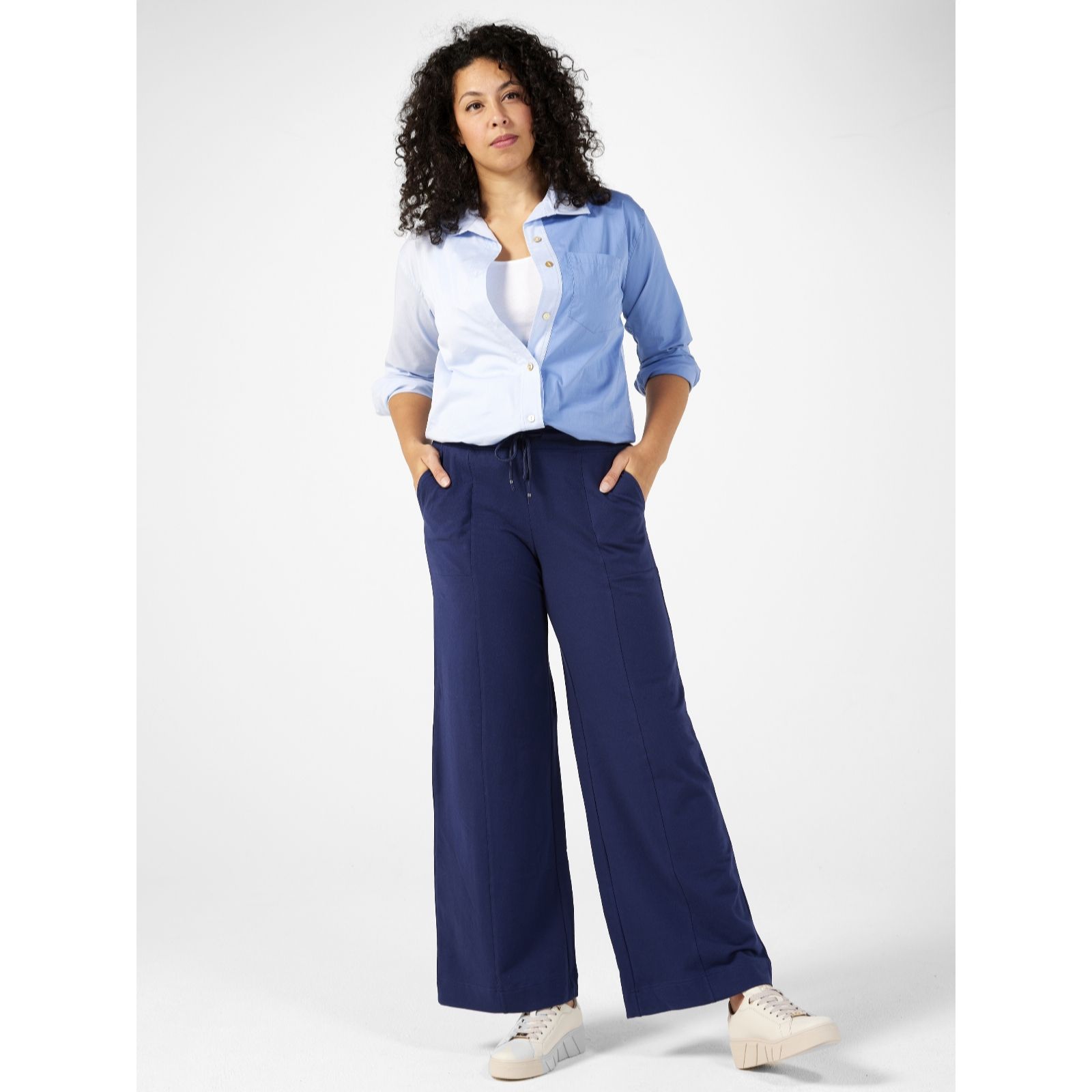 Denim & Co. French Terry Wide Leg Trouser