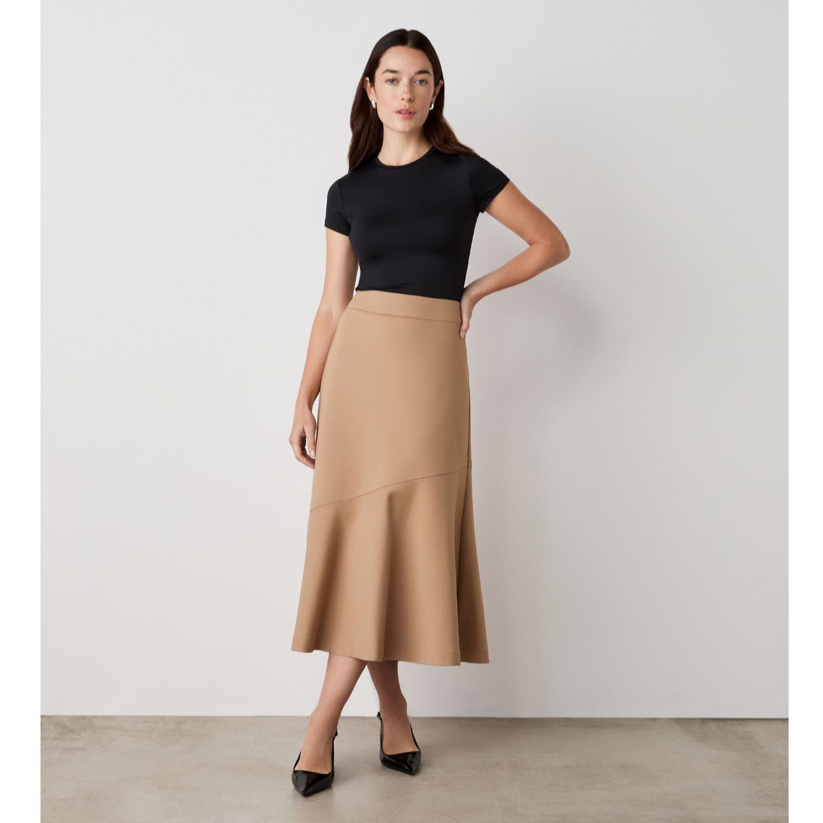 Finery London Grace Stretch Ponte Midi Skirt women's