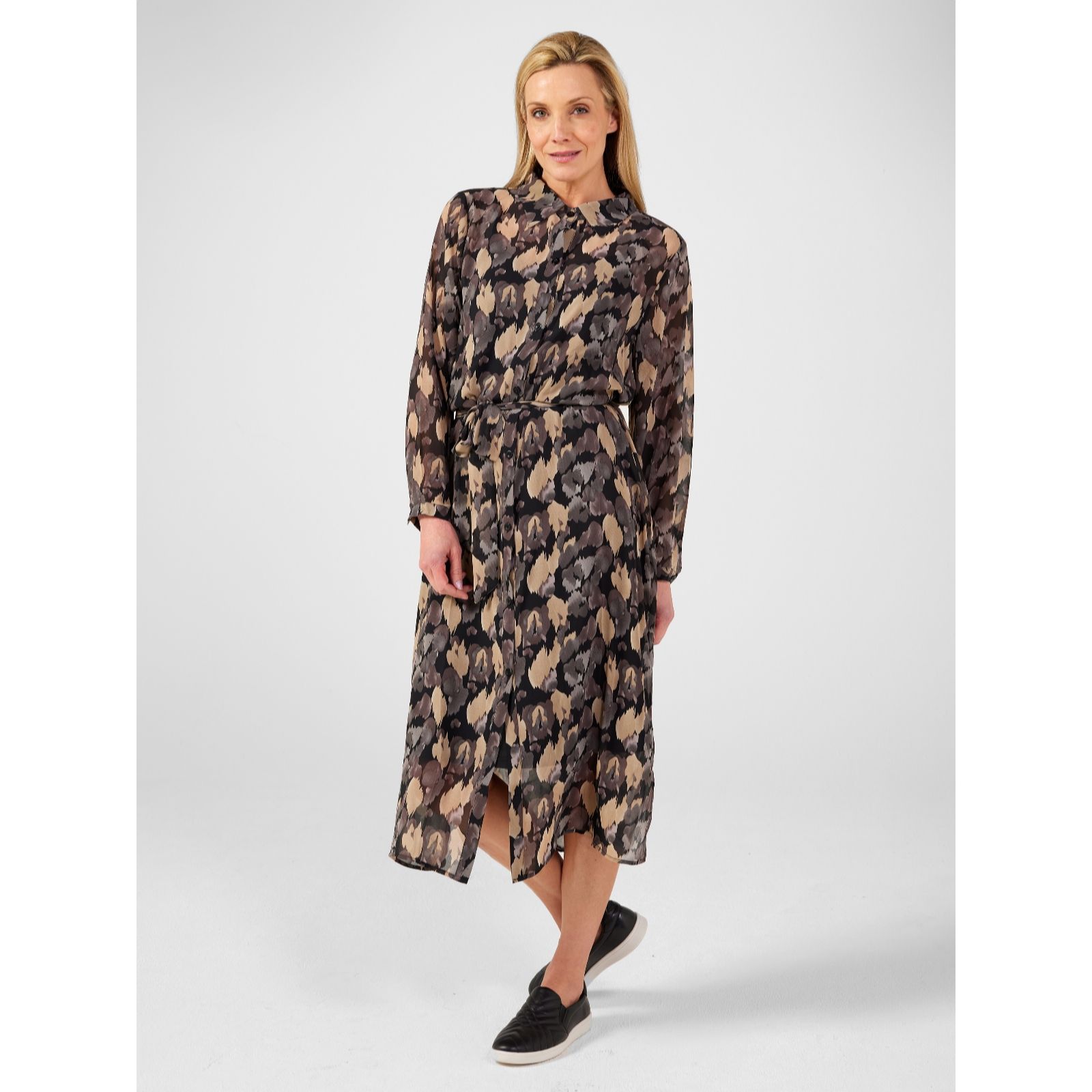 Frank Usher Chiffon Shirt Dress with Cami