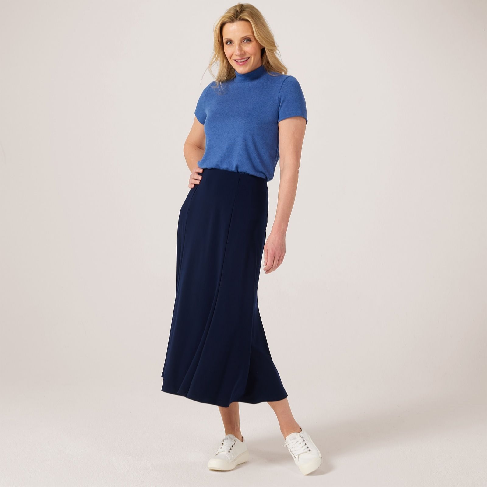 Kim & Co Deluxe Brazil Jersey Midi Godet Skirt