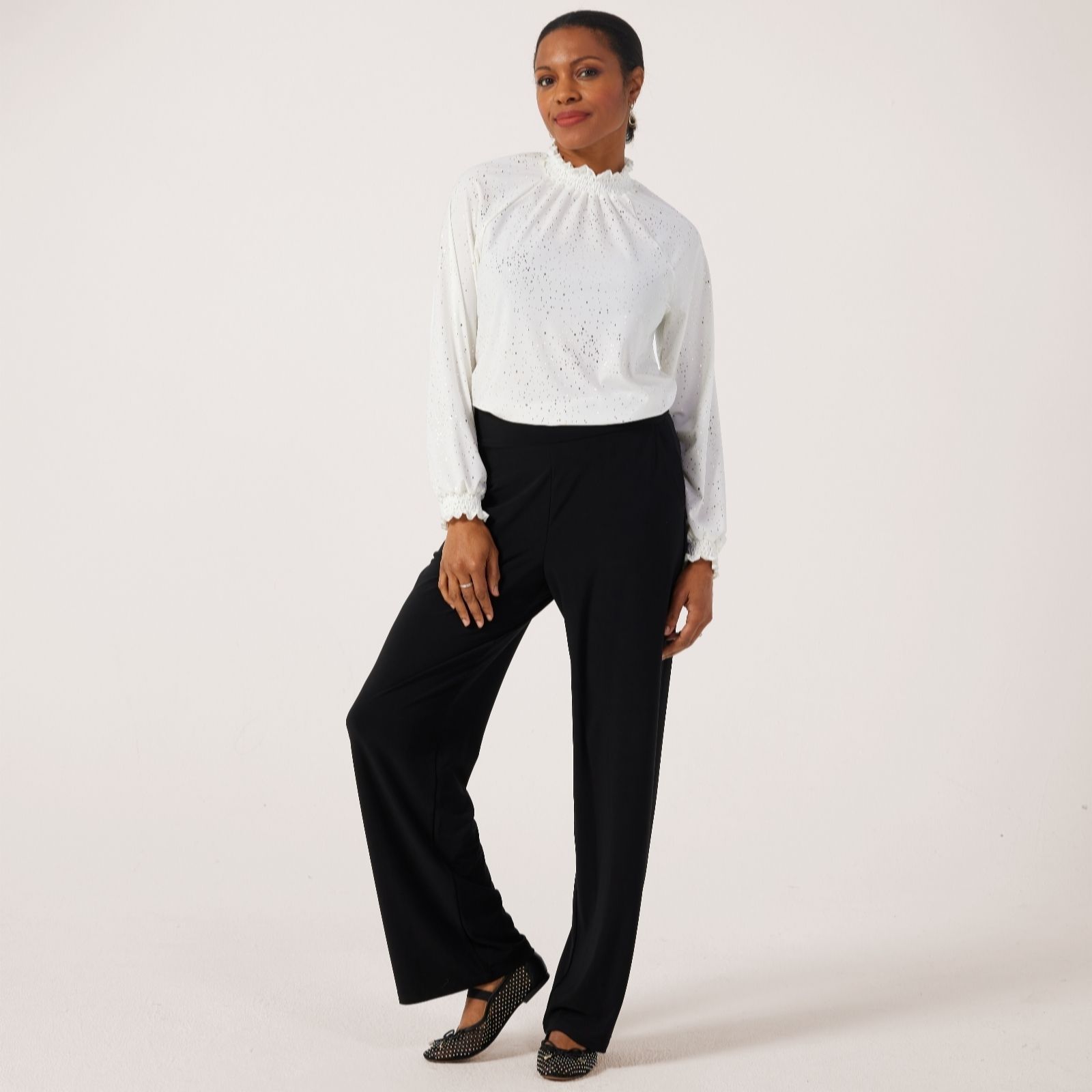 Kim & Co Deluxe Brazil Knit Jersey Kim Wide Leg Petite Trousers