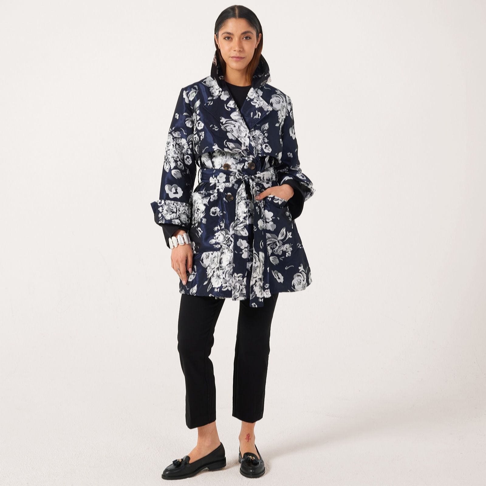 MarlaWynne Jacquard Spring Trench