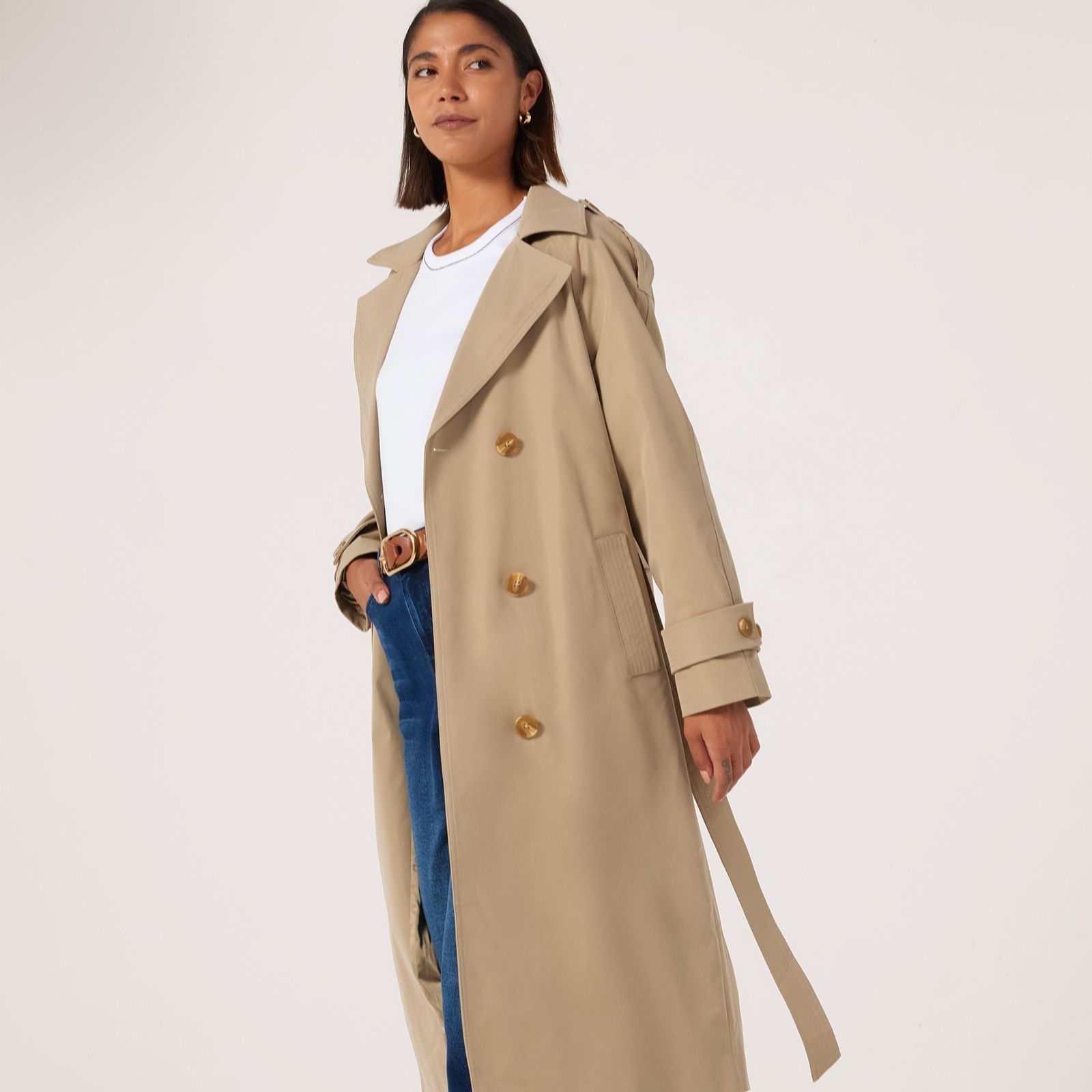 Ben De Lisi Navy Double Breasted Trench Coat
